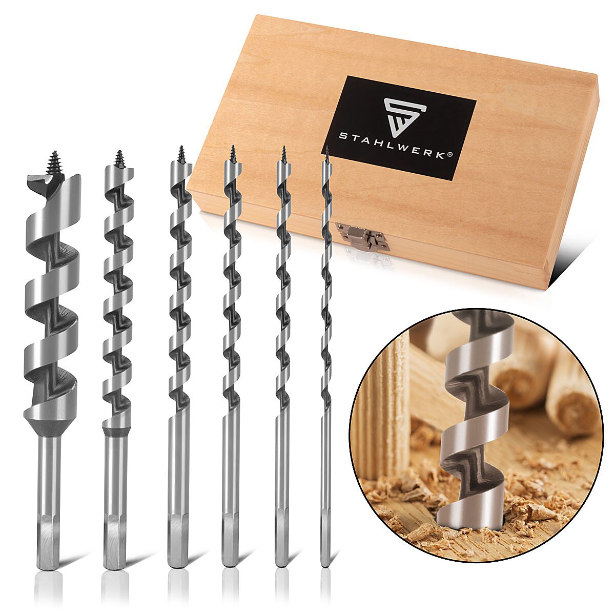 Stahlwerk Holz-Snake Matkap 6 Set 6 | 8 | 10 | 12 | 16 | 25 mm spiral matkap | Ahşap Matkap | Beam Matkap | Lewis Matkap | Karbon çeliğinden yapılmış premium matkap