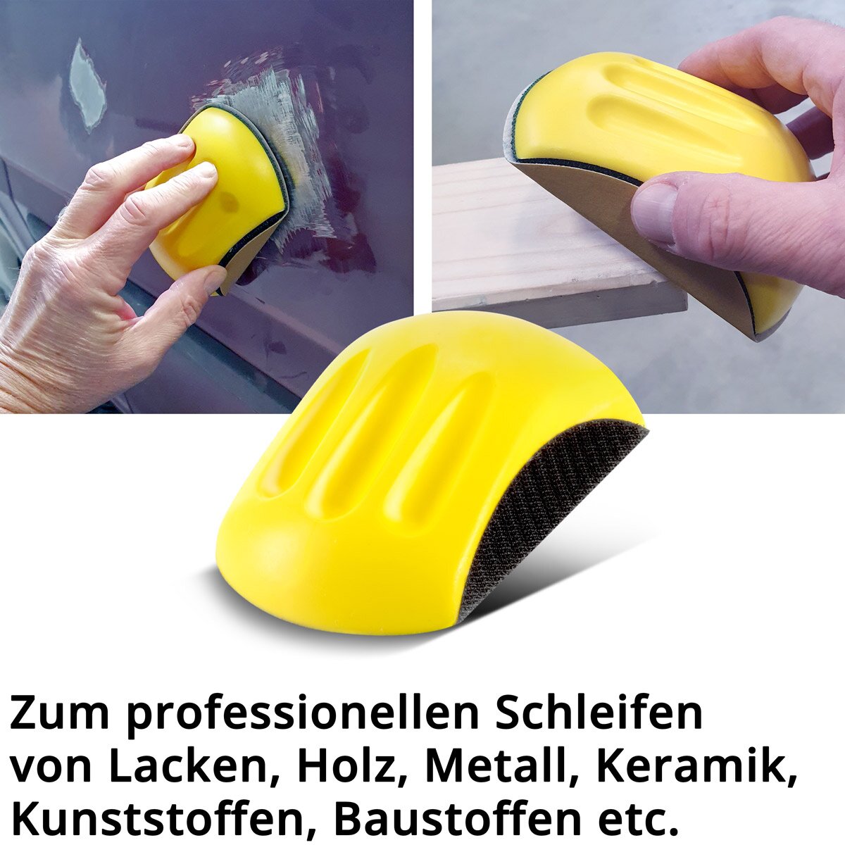 Steelworks El Taşlama Bloğu 3 Set P80 | P100 | P120 | P150 | P180 | P240 | P320 Tahıl, Taşlama Bloğu | Zemin Sünger | Öğütme pedi | Terlik | Velcro taşlama ajanı ile PU köpükten yapılmış el değirmeni