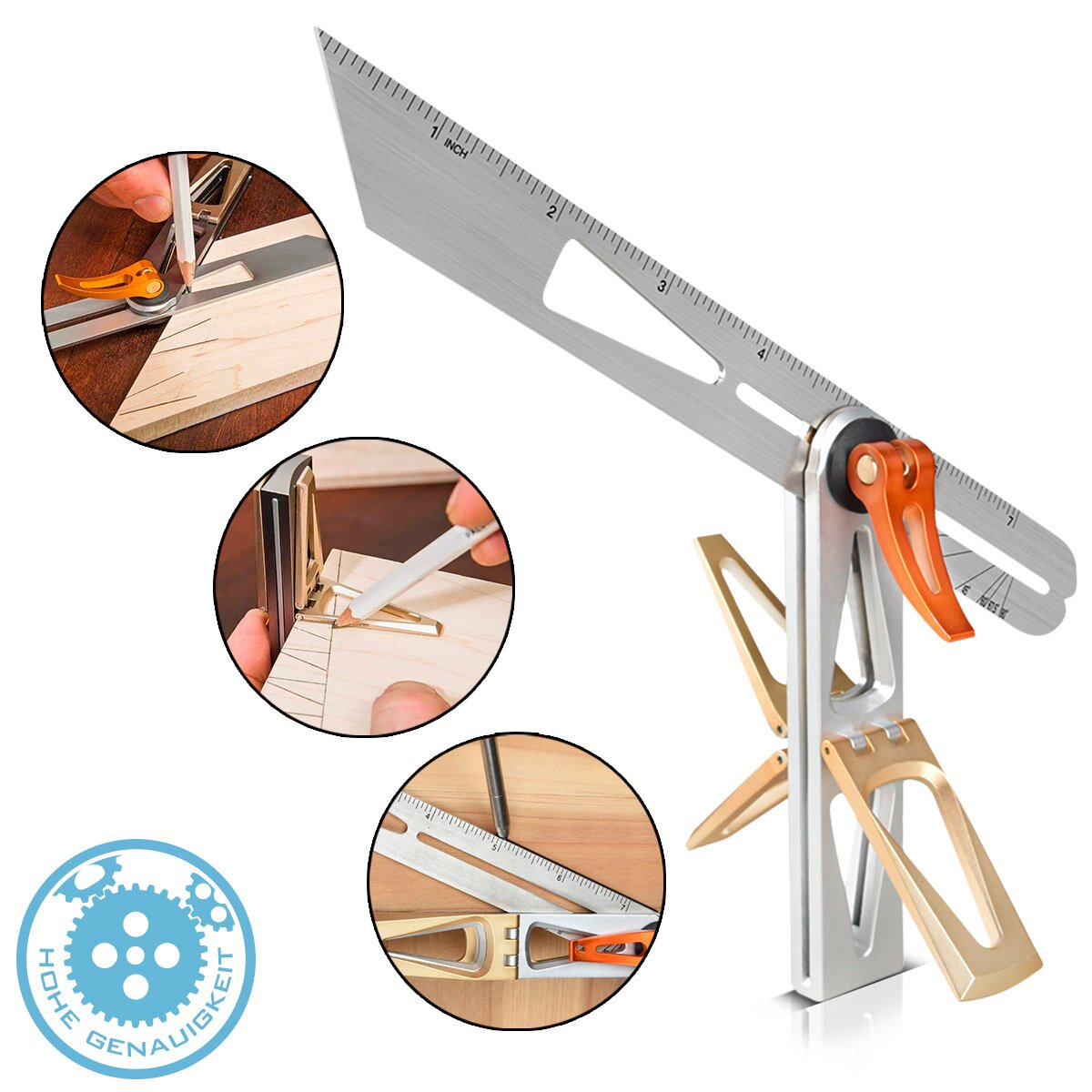 Steelworks Schmelde con una mensa ad angolo di arresto | Combinare l'angolo | Angolo multifunzionale | Angolo di carpentiere | Misura del cast | Dimensione di slittamento | Winkel lineare per misurazione precisa, lacrima, marcatura e disegno