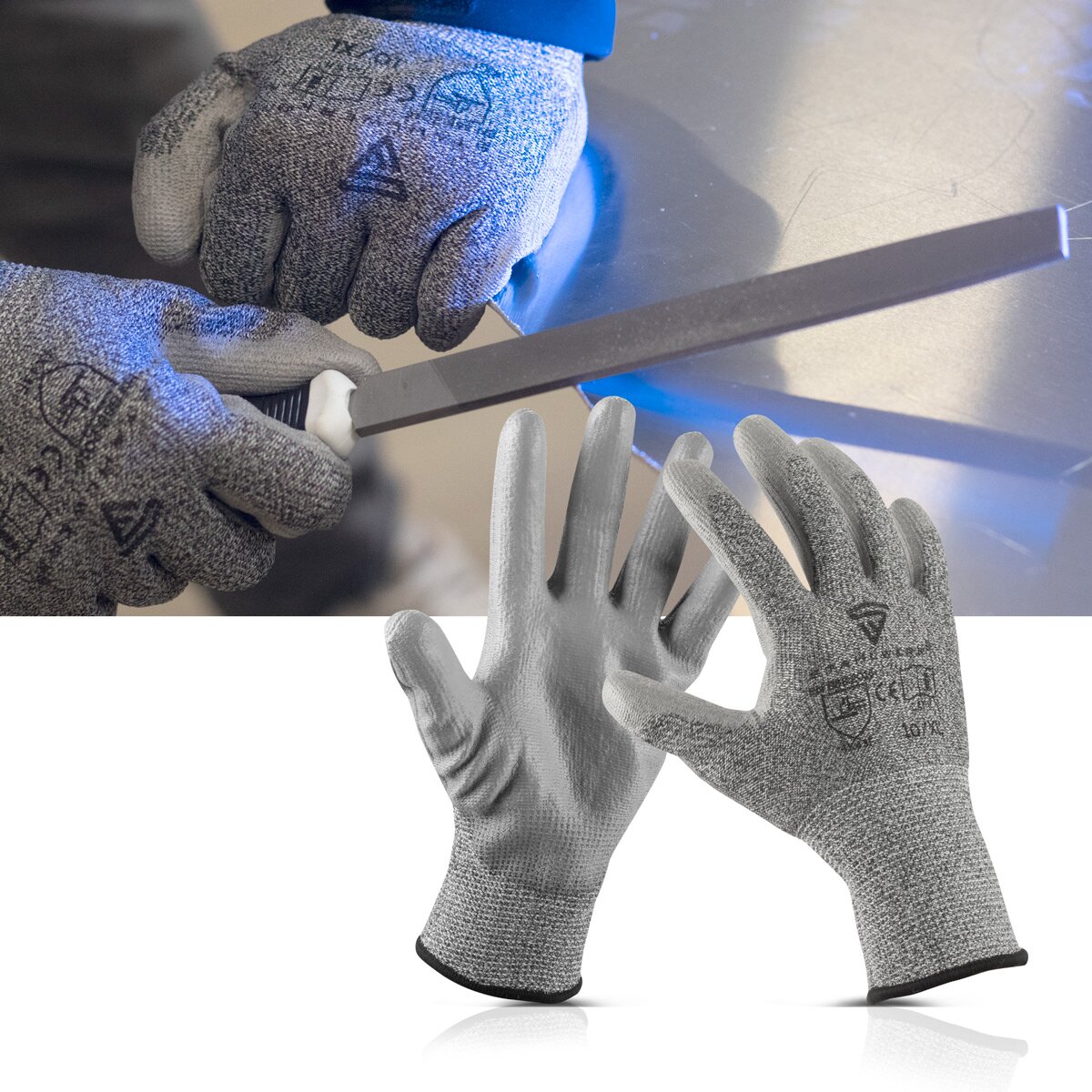 STAHLWERK Schnittschutzhandschuhe 5er Set XL Schutzklasse F EN388:2016 Arbeitshandschuhe | Montagehandschuhe | Gartenhandschuhe | Mechanikerhandschuhe | Schutzhandschuhe | Sicherheitshandschuhe