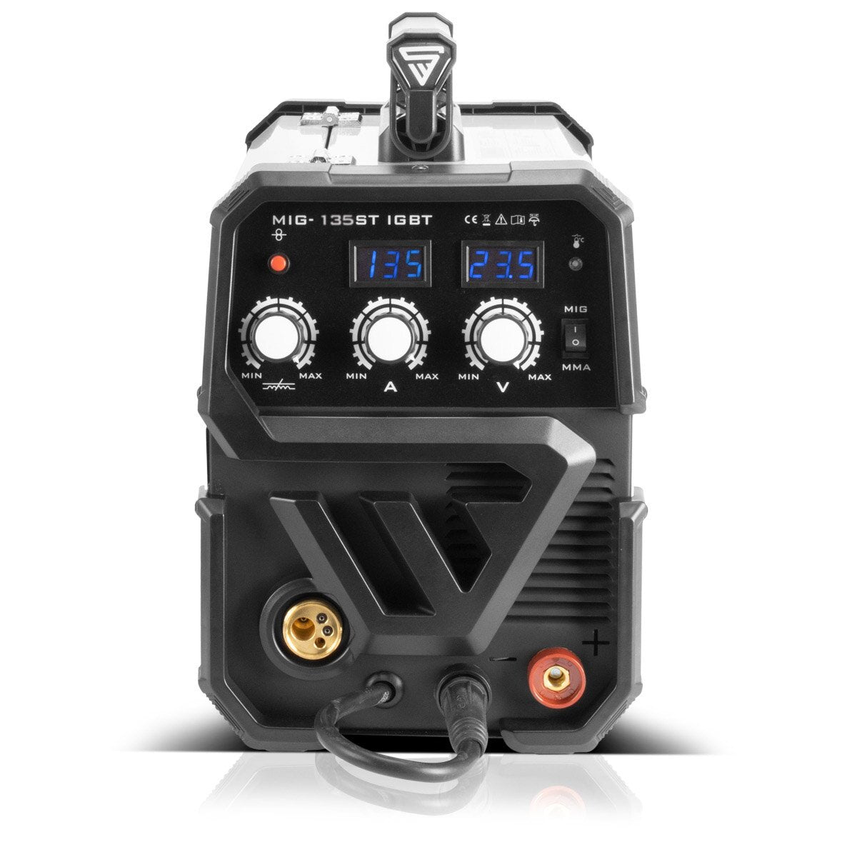 STAHLWERK Schweißgerät MIG MAG 135 ST IGBT Vollausstattung / Schutzgasschweißgerät mit synergischem Drahtvorschub und echten 135 Ampere / Kombi-Schweißgerät