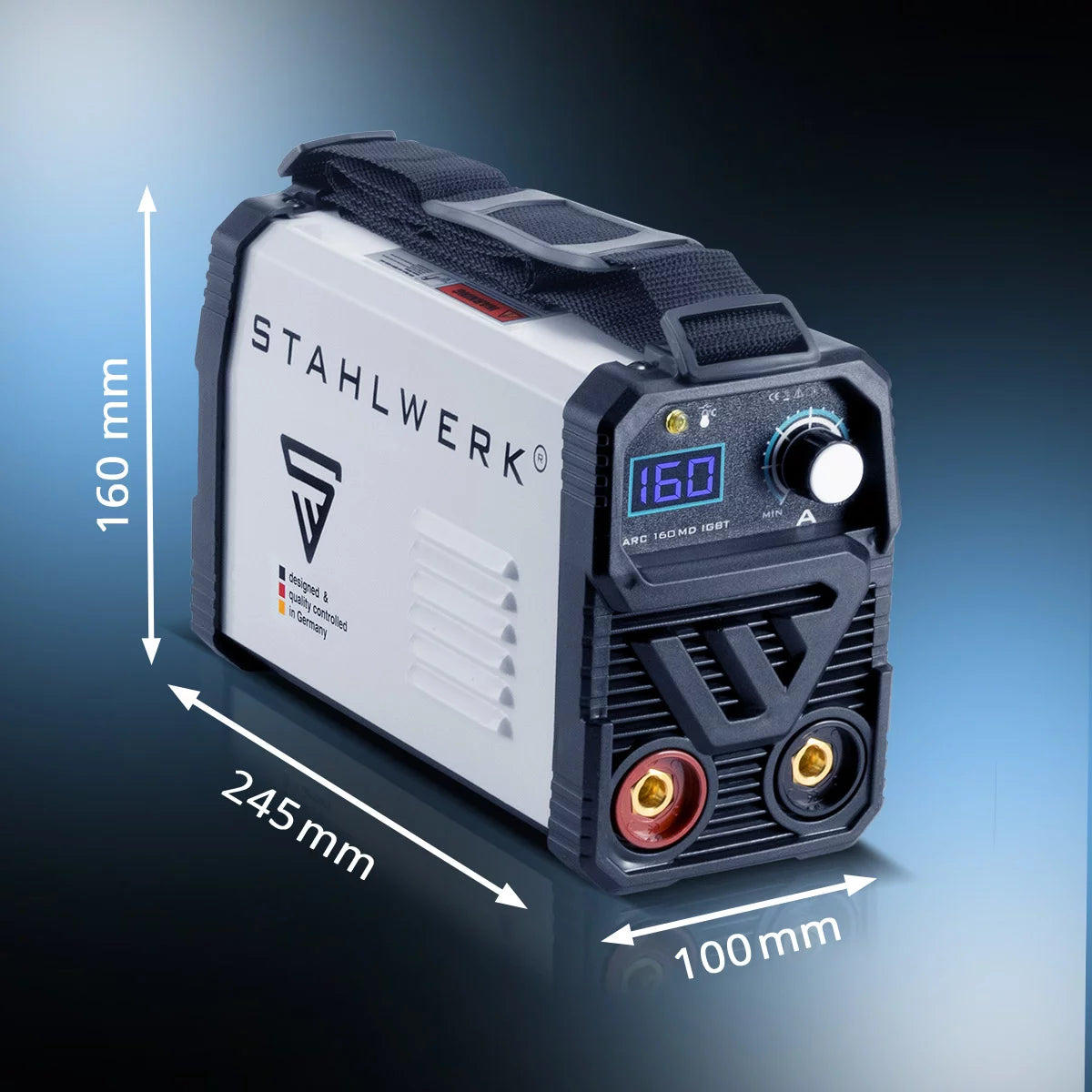 STAHLWERK ARC 160 MD Schweißgerät - DC MMA | E-Hand | Lift-TIG Inverter mit 160 Ampere, IGBT Technologie und Single-Board, 7 Jahre Hersteller-Garantie