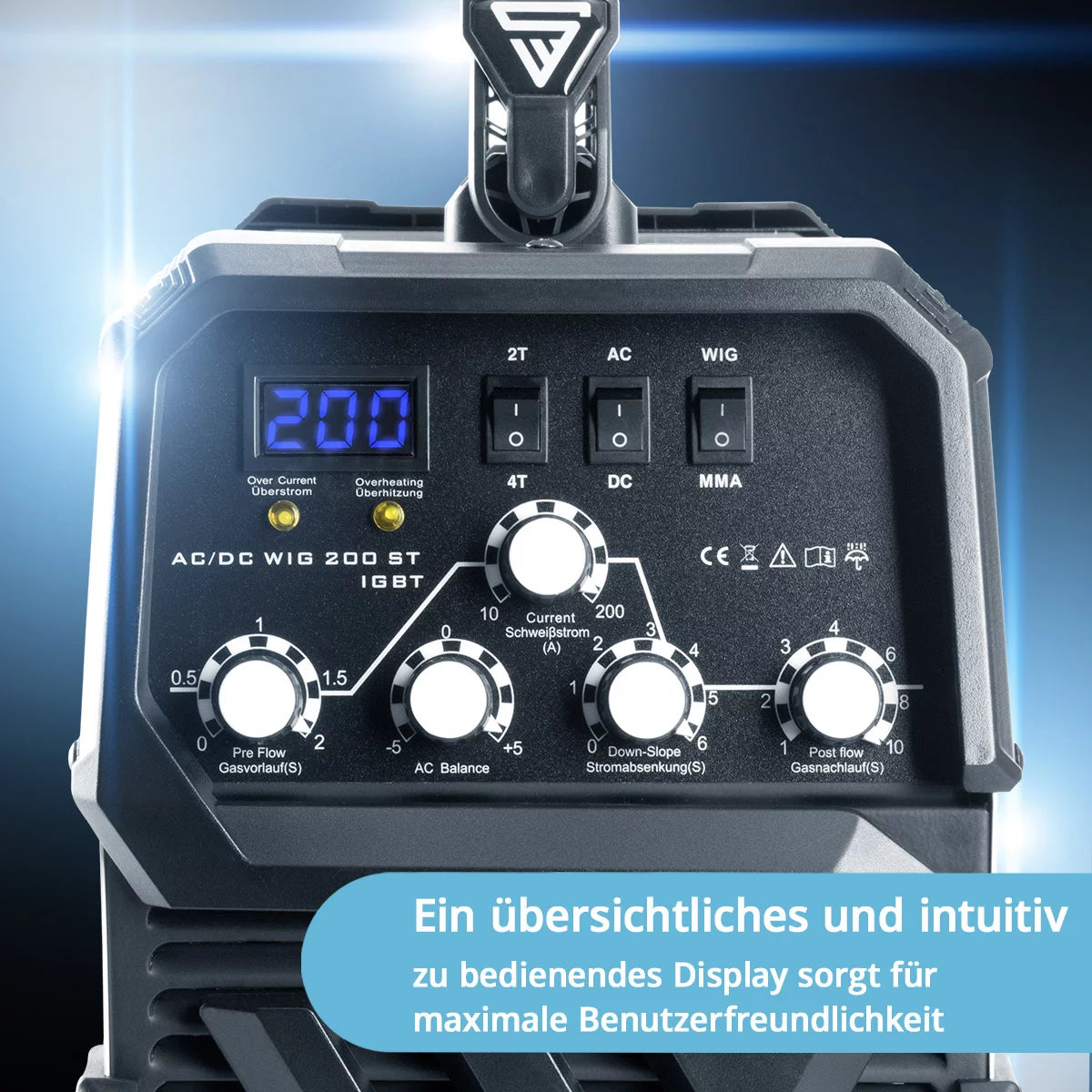 STAHLWERK Schweißgerät AC/DC WIG 200 ST IGBT / Kombischweißgerät / Kombi Schweißanlage mit 200 A WIG & MMA, Alu geeignet