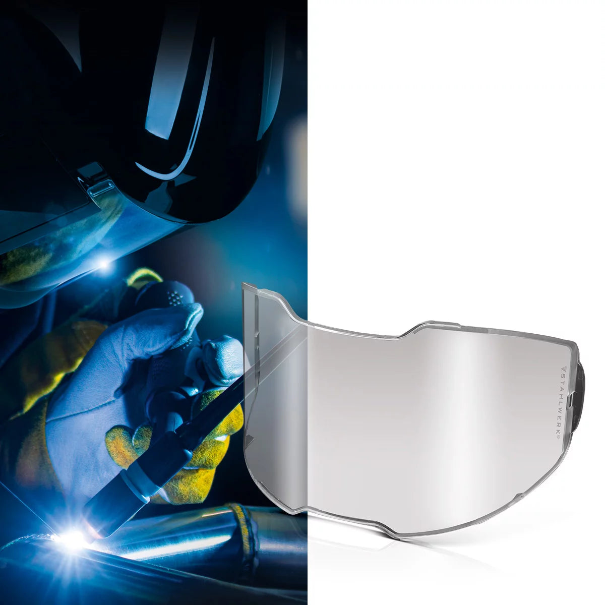 STAHLWERK Schweißhelm Ersatzscheiben 6er Set Ersatzgläser innen und außen| Schweißschutzglas | Visierglas | Schutzgläser EN ISO 16321 für Vollautomatik-Schweißhelm SPLIT