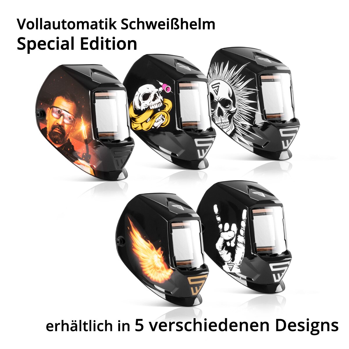 STAHLWERK 3 in 1 Automatik Schweisshelm ST-990 SE "Sonderedition Fire" Real Colour Helm | Schweißschirm | Schweißmaske | Schweißschild zum professionellen Schweißen, Schneiden und Schleifen