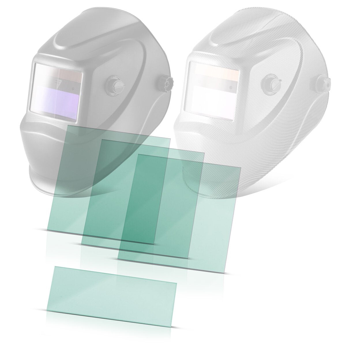 STAHLWERK Schweißhelm Vorsatzscheiben 4er Set, Innen- und Außen Ersatzgläser | Schweißschutzglas | Ersatzscheiben für Vollautomatik Schweißhelme ST 450 R | ST 450 RC