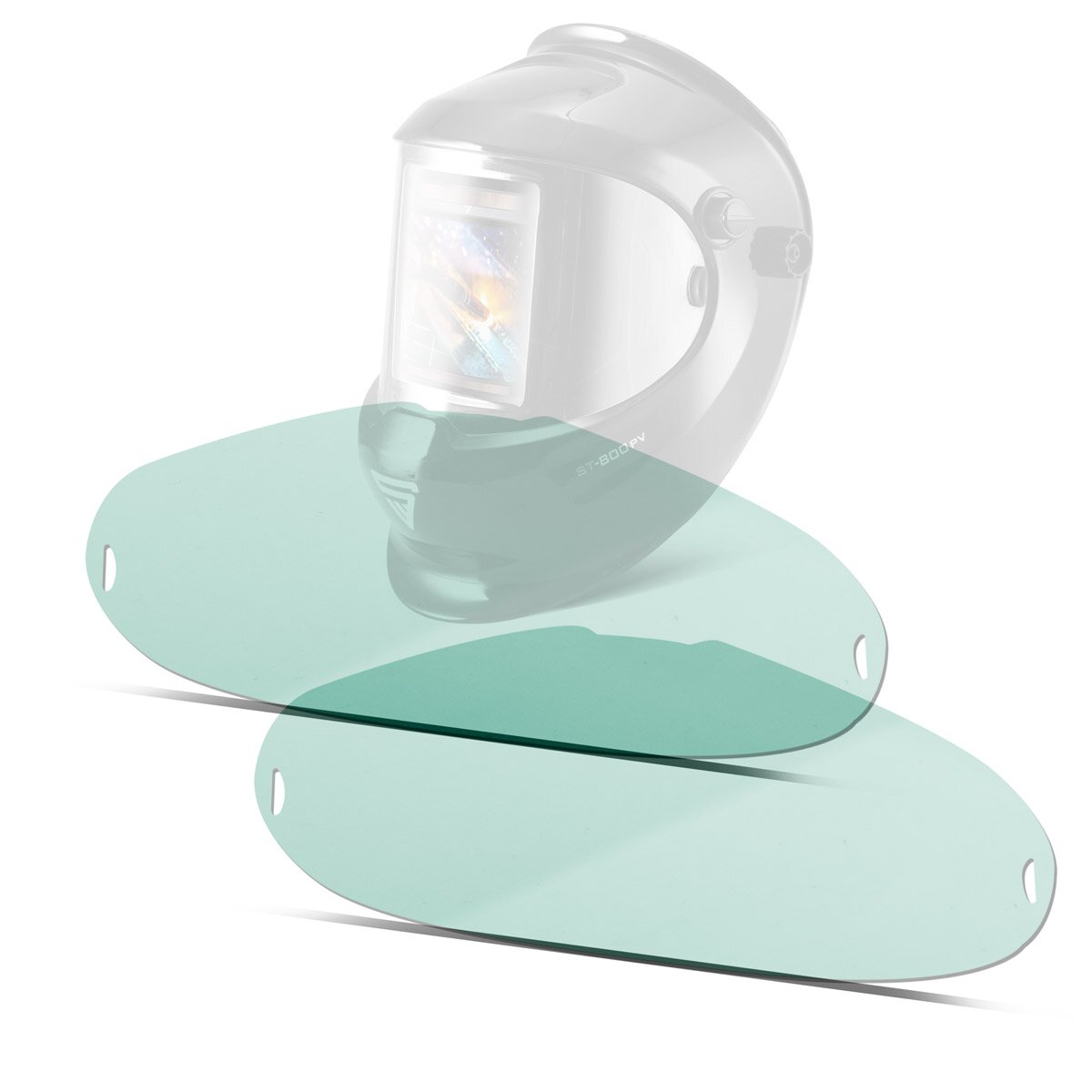 STAHLWERK Schweißhelm Vorsatzscheiben 2er Set, Innen- und Außen Ersatzgläser | Schweißschutzglas | Ersatzscheiben für Vollautomatik Schweißhelm ST 800 PV