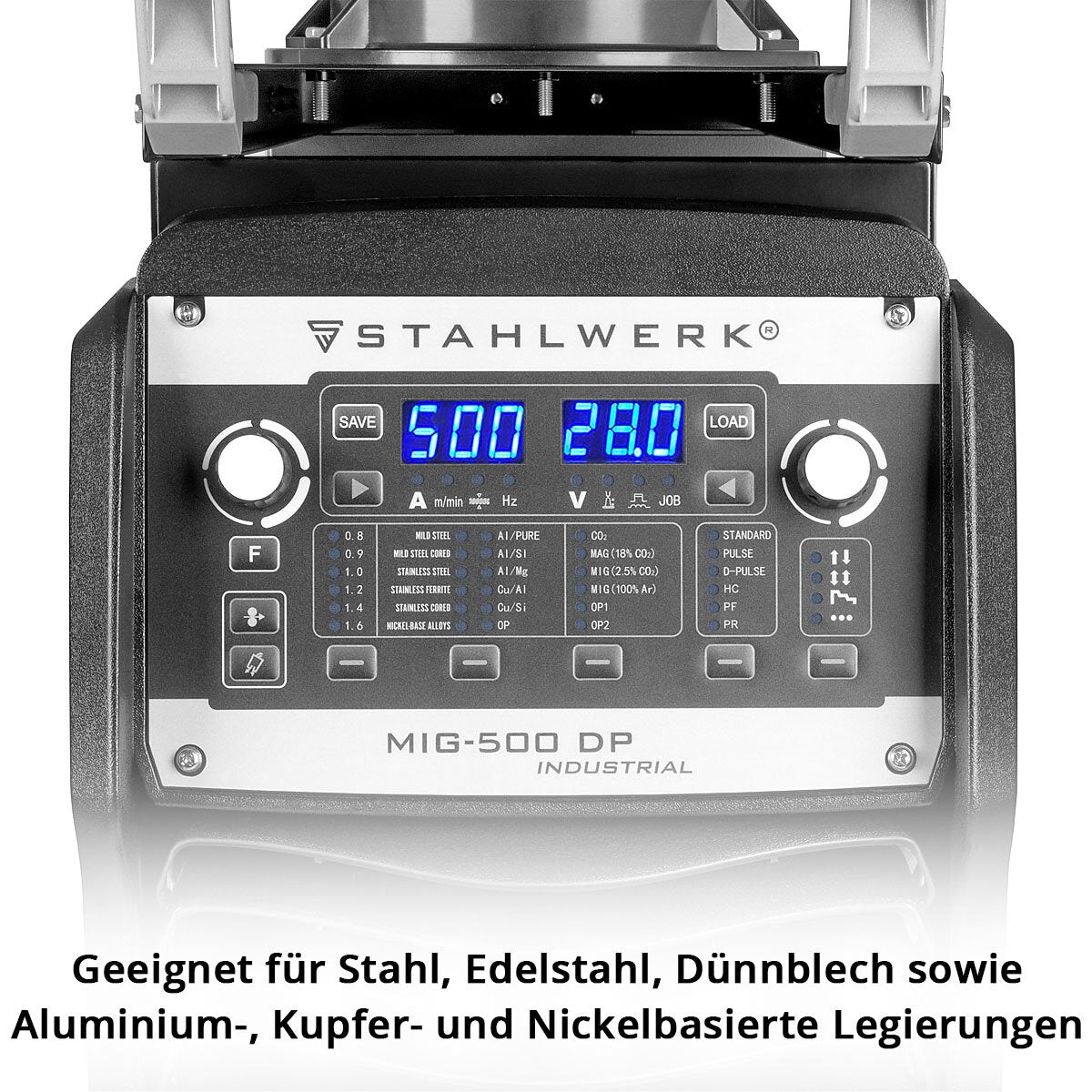 STAHLWERK Industrie-Schweißgerät MIG MAG 500 DP Vollsynergischer, wassergekühlter IGBT Inverter mit 500 A und Spot-Funktion, MIG MAG Schweißanlage mit Puls | Doppelpuls | High-Speed Puls