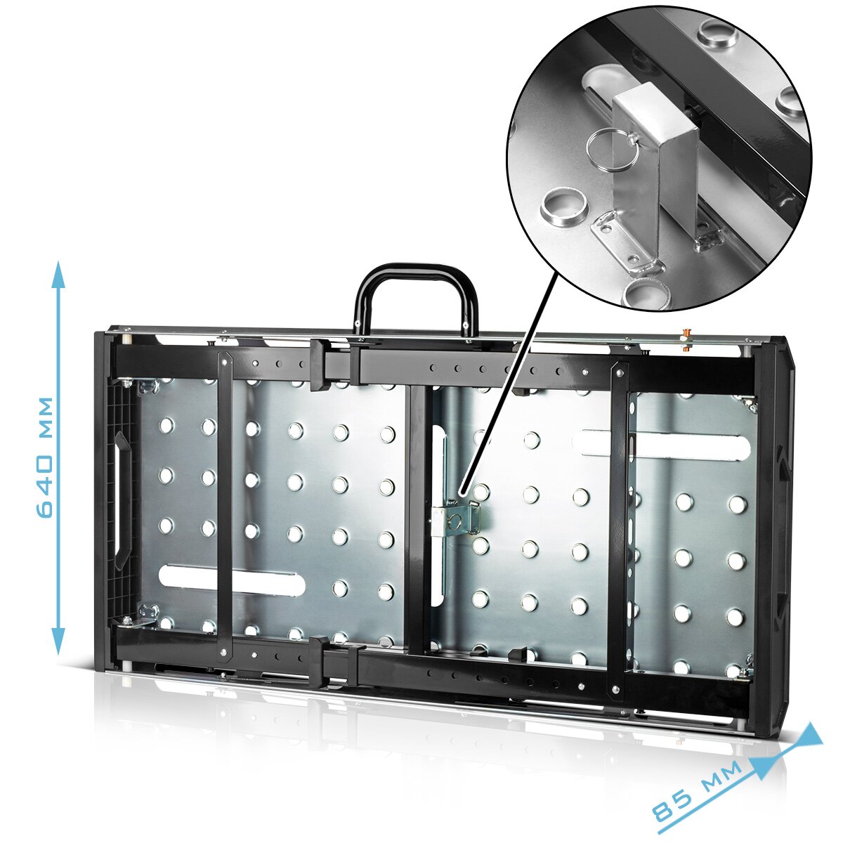 Steelworks Mobil Kaynak Tablosu AWT-930 ST 1068 x 532 mm Yükseklik ayarlanabilir, katlanabilir çalışma tezgahı | Çalışma Tablosu | 705 - 930 mm kaldırma alanı, 450 kg yük kapasitesi ve D20 delikli plakalı montaj masası