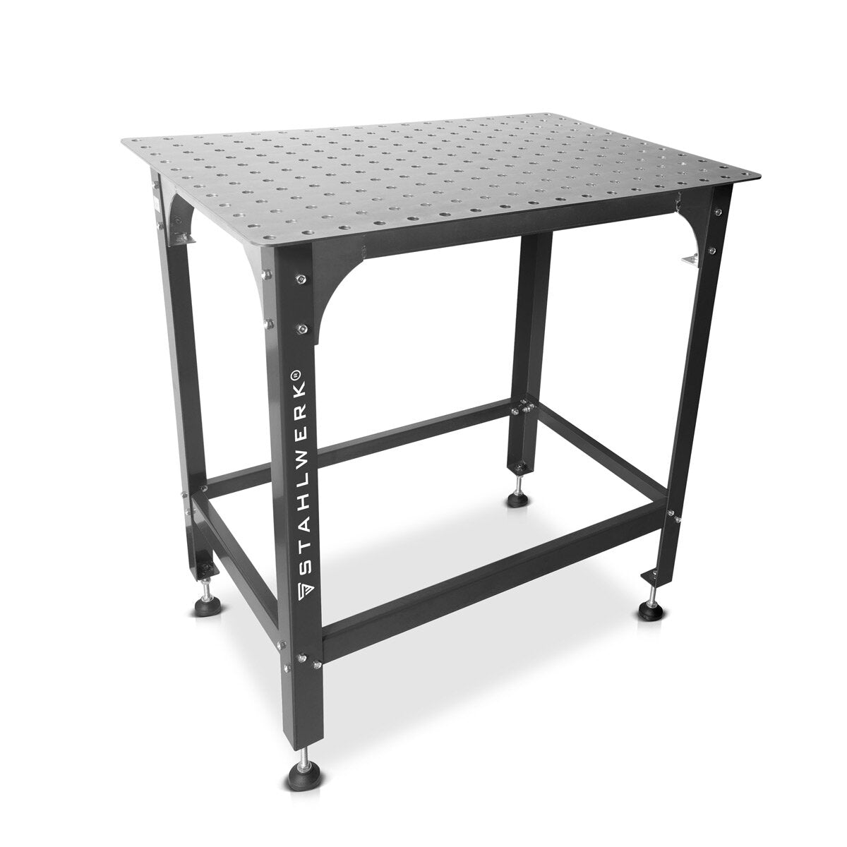 Tabella di saldatura in acciaio WT-955 ST 915 x 610 mm TABELLA GALVANIZZATO GALVANIZZATO con capacità di carico di 200 kg, piastra di punzonatura D22 e gambe rivestite di polvere