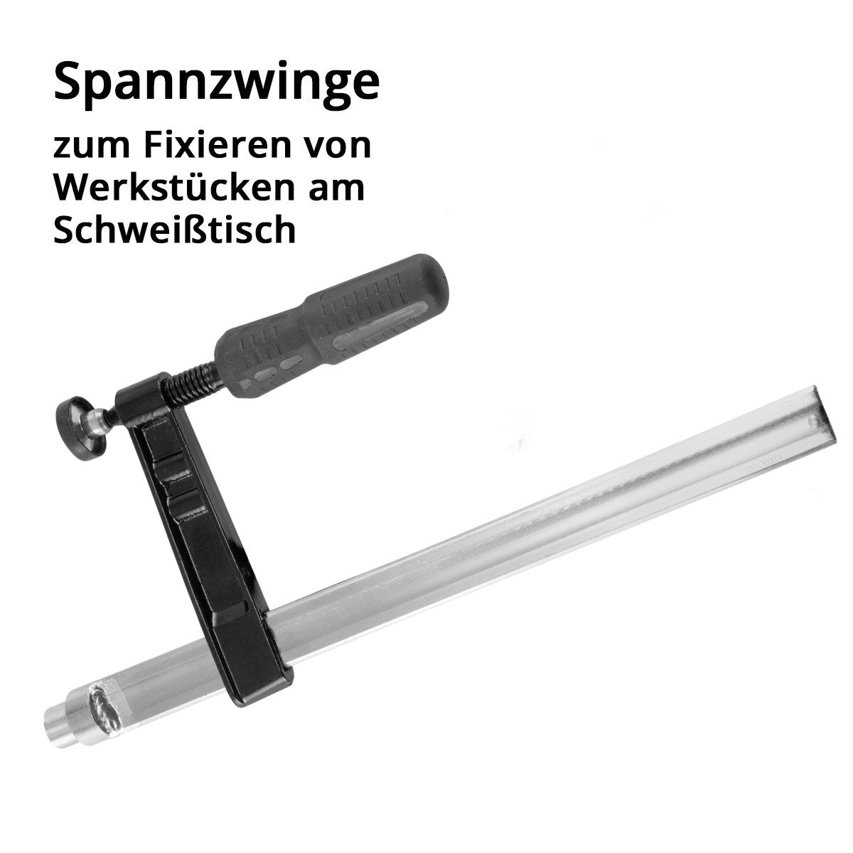 STAHLWERK Schweißtisch-Zubehör-Basic-Set Hochwertige Spann- und Fixierhilfen für D22 Lochsystem mit 2 Schraubzwingen und 4 Spannbolzen