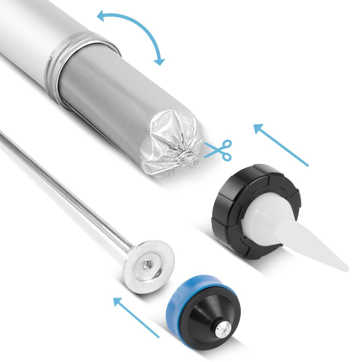 Pistolet en silicone en silicone SP-600 ST 600 ML CARTRIDE PRAIS / CARTRIDGE FAUX D'Aluminium stable pour les cartouches et les sacs pour le silicone et l'application des matériaux adhésifs et d'étanchéité