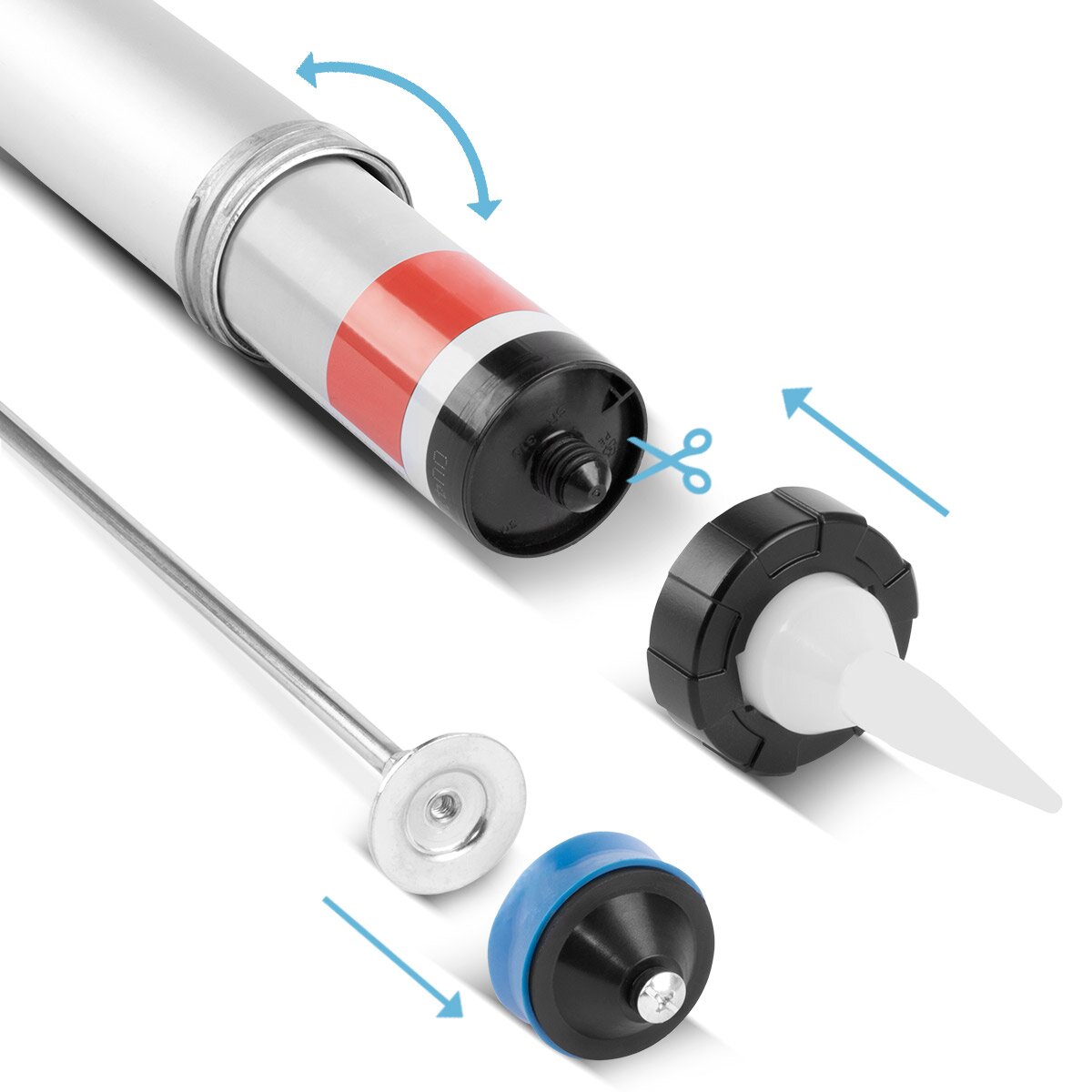Pistolet en silicone en silicone SP-600 ST 600 ML CARTRIDE PRAIS / CARTRIDGE FAUX D'Aluminium stable pour les cartouches et les sacs pour le silicone et l'application des matériaux adhésifs et d'étanchéité
