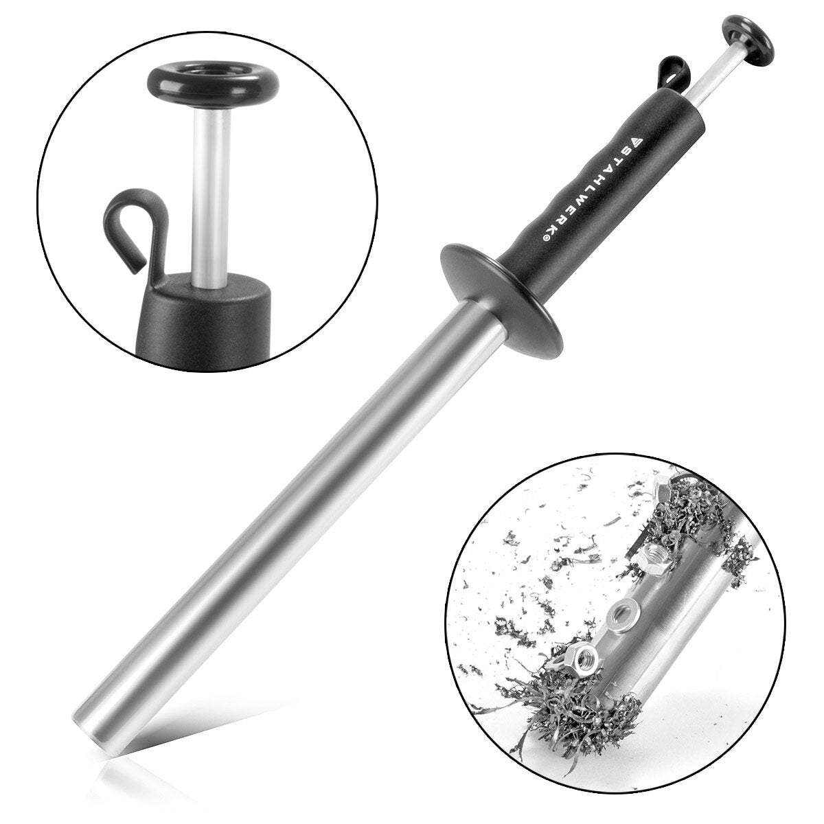 Collecteur de copeaux magnétique STAHLWERK MSP-410 ST Collecteur magnétique / éliminateur de copeaux / poussoir magnétique / tige magnétique pour retenir les copeaux métalliques magnétiques et les petites pièces