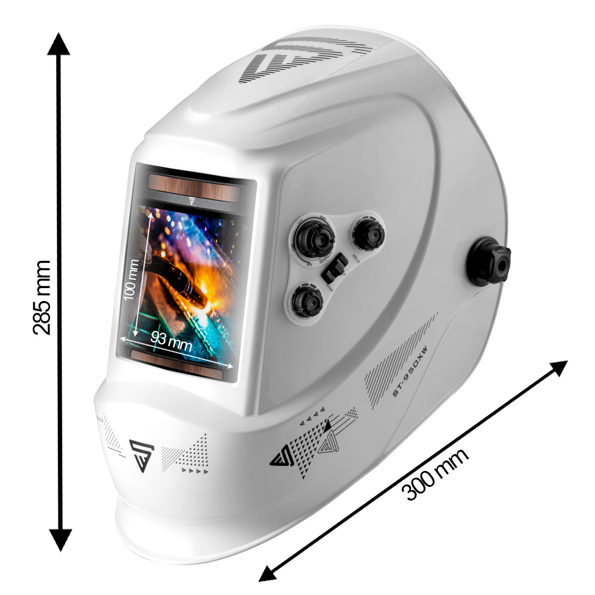 STAHLWERK Schweißhelm ST-950 XW Vollautomatik Real Colour mit 3 in 1 Funktion weiß glänzend