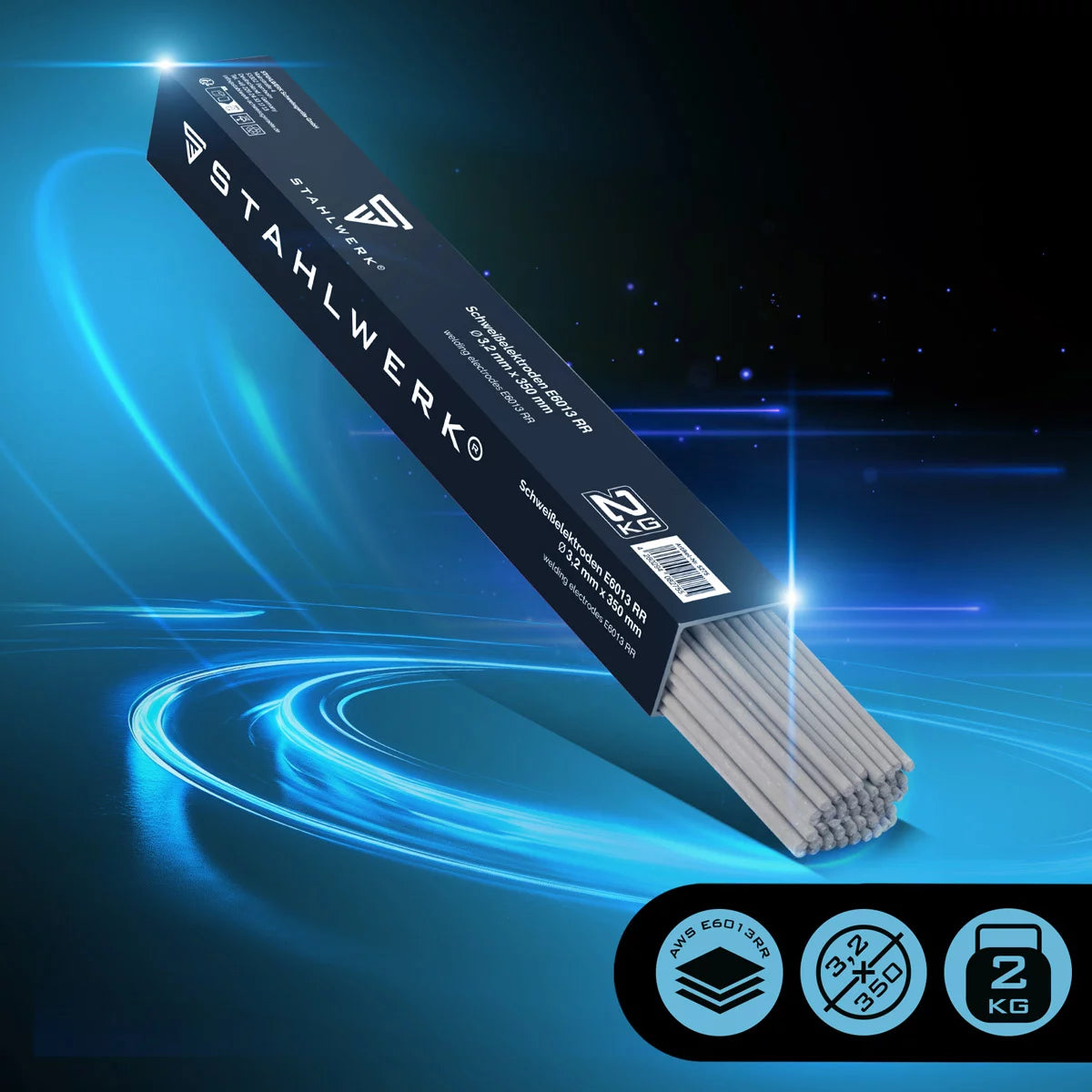 Electrodos Stahlwerk Stabel AWS E6013RR grueso rutil 3.2 mm 2 kg