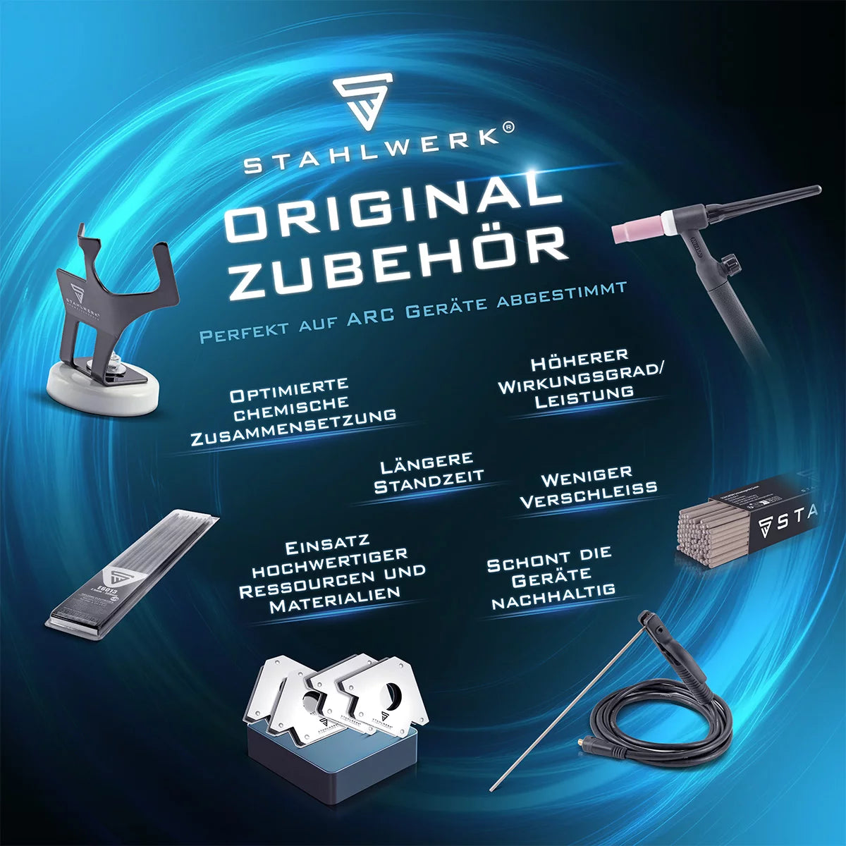 STAHLWERK stick electrodes AWS E6013RR thick rutile coated 3.2 x 350 mm, welding current 90-130 A, high chemical purity, 2 kg MMA ARC