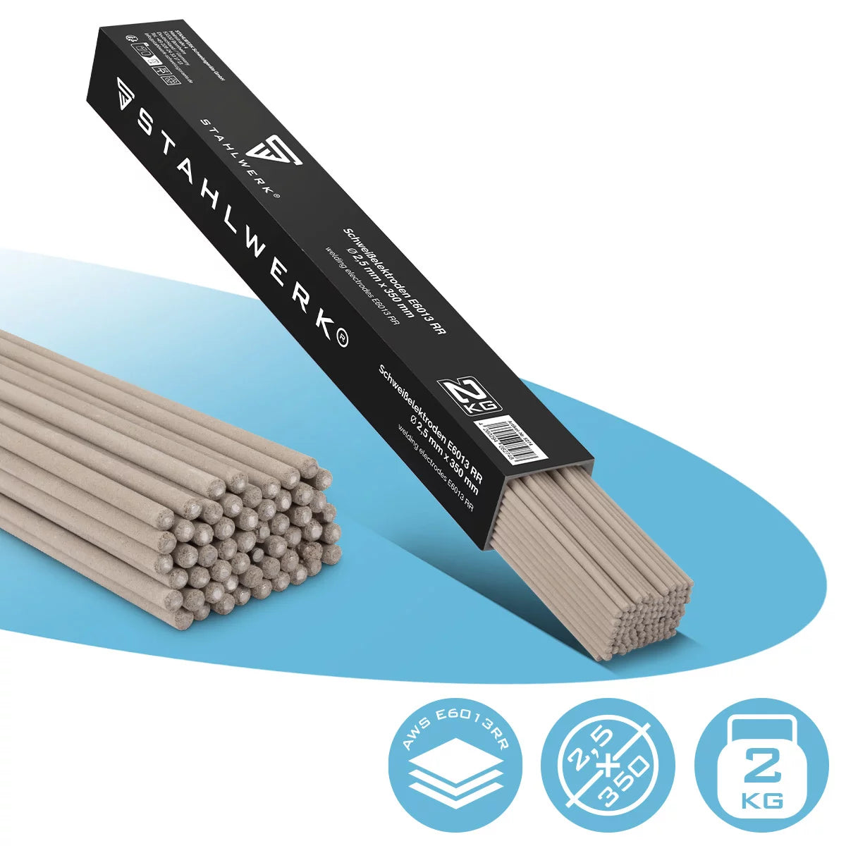 Molino de acero de electrodo estable AWS E6013RR grueso de 2,5 mm 2 kg cubierto de rutil