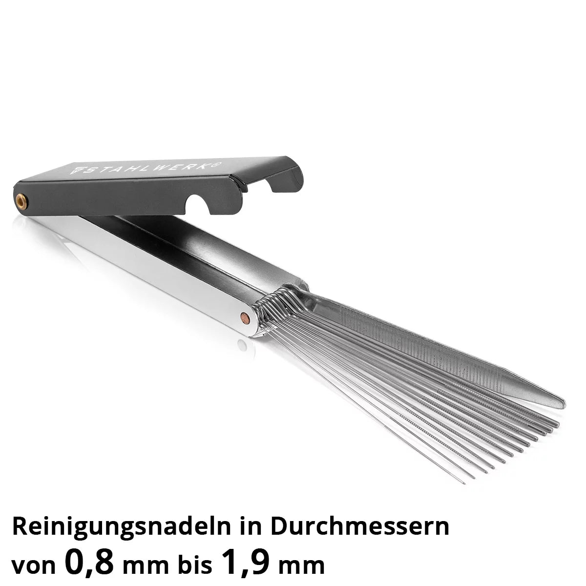 STAHLWERK MIG MAG contact tip set | Set of 20 contact tips M6x28 1.0 mm | 13-in-1 nozzle cleaner in a case | AK25, MB25, KD24, MB24 | Cleaning and wear parts set for MIG/MAG welding torches