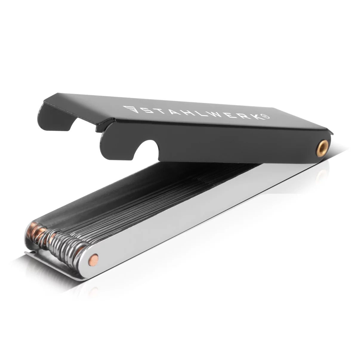 STAHLWERK MIG MAG contact tip set for aluminum | Set of 20 contact tips M6x28 1.0 mm | 13-in-1 nozzle cleaner in a case | AK25, MB25, KD24, MB24 | Cleaning and wear parts set for MIG/MAG welding torches