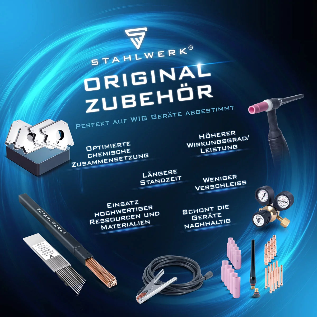 Electrodes en tungstène en acier / électrodes de soudage WX Pink 1,6 x 175 mm dans l'ensemble des 10 pratiques