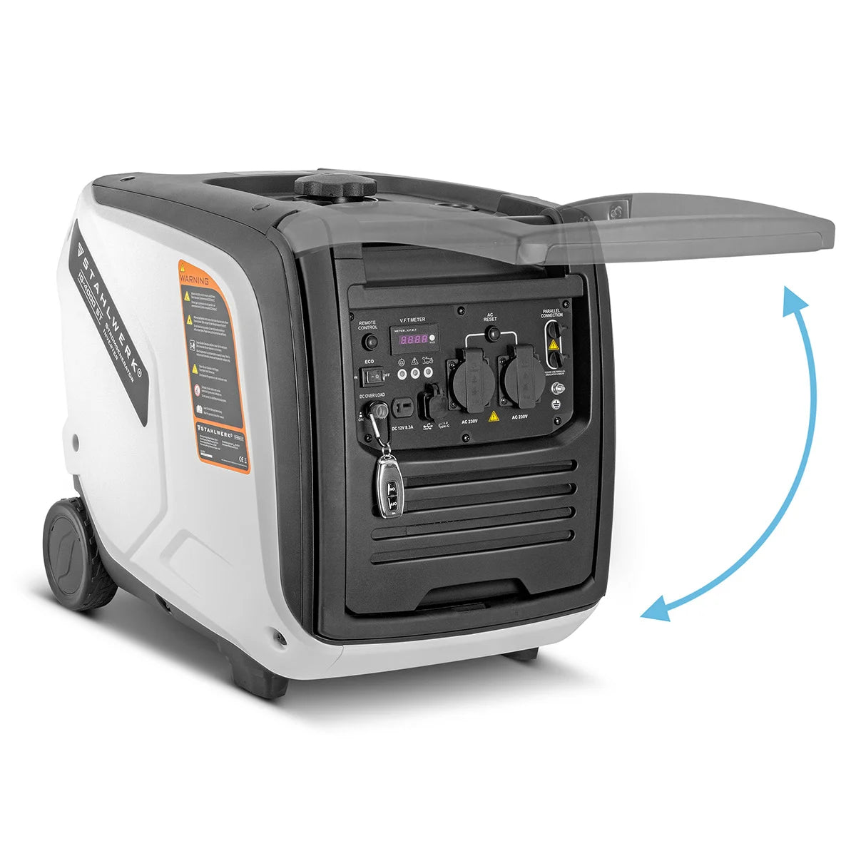 STAHLWERK IG-4000 ST Benzin Generator 4 kW | 5,44 PS | Inverter Stromgenerator | Multi-Versorgungs Generator | Notstromaggregat, 4-Takt, 5-Verbraucher-Anschlüsse, verbrauchseffizient und wartungsarm