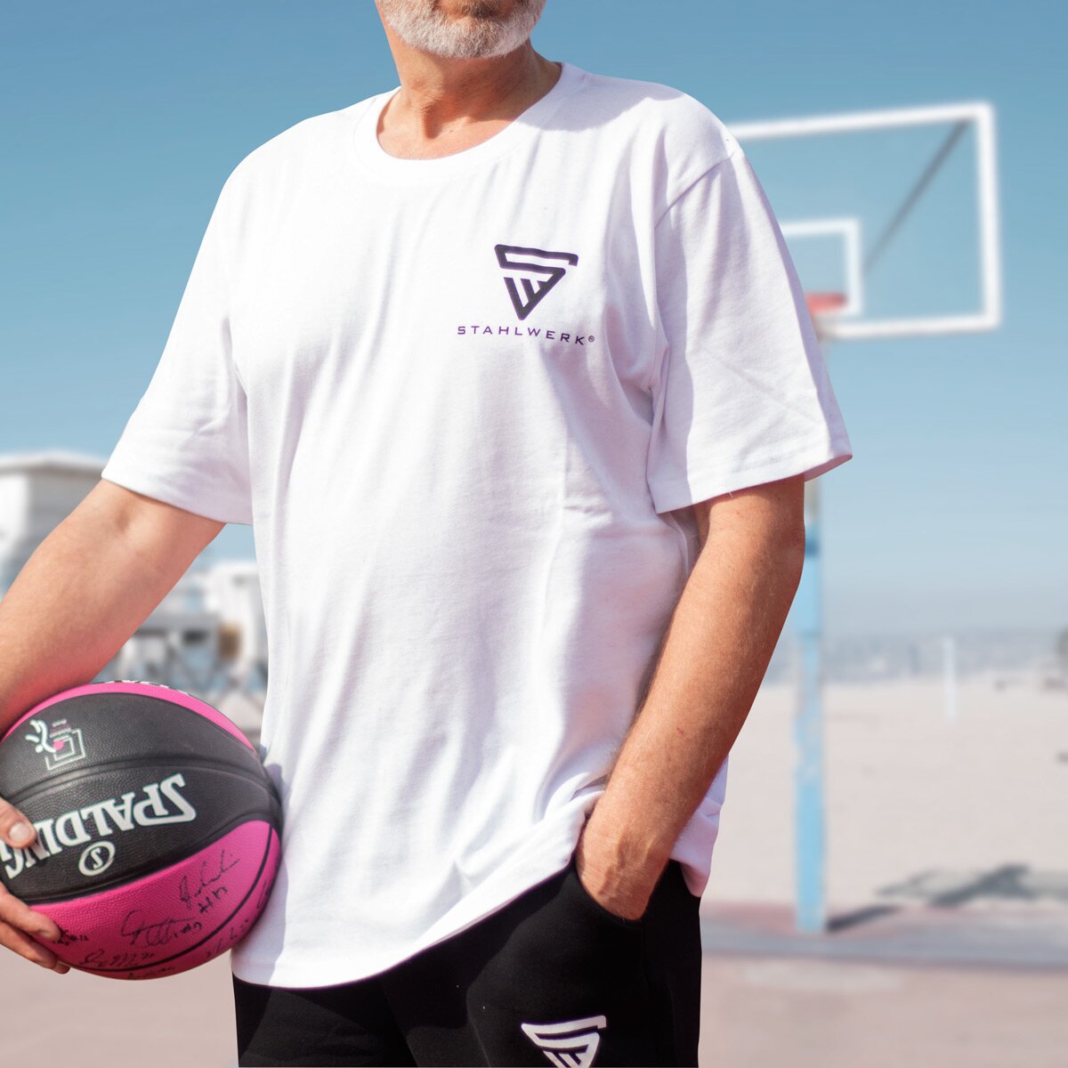 Camiseta Steelworks Tamaño M Camisa de manga corta con estampado de logotipo hecho de 100% de algodón