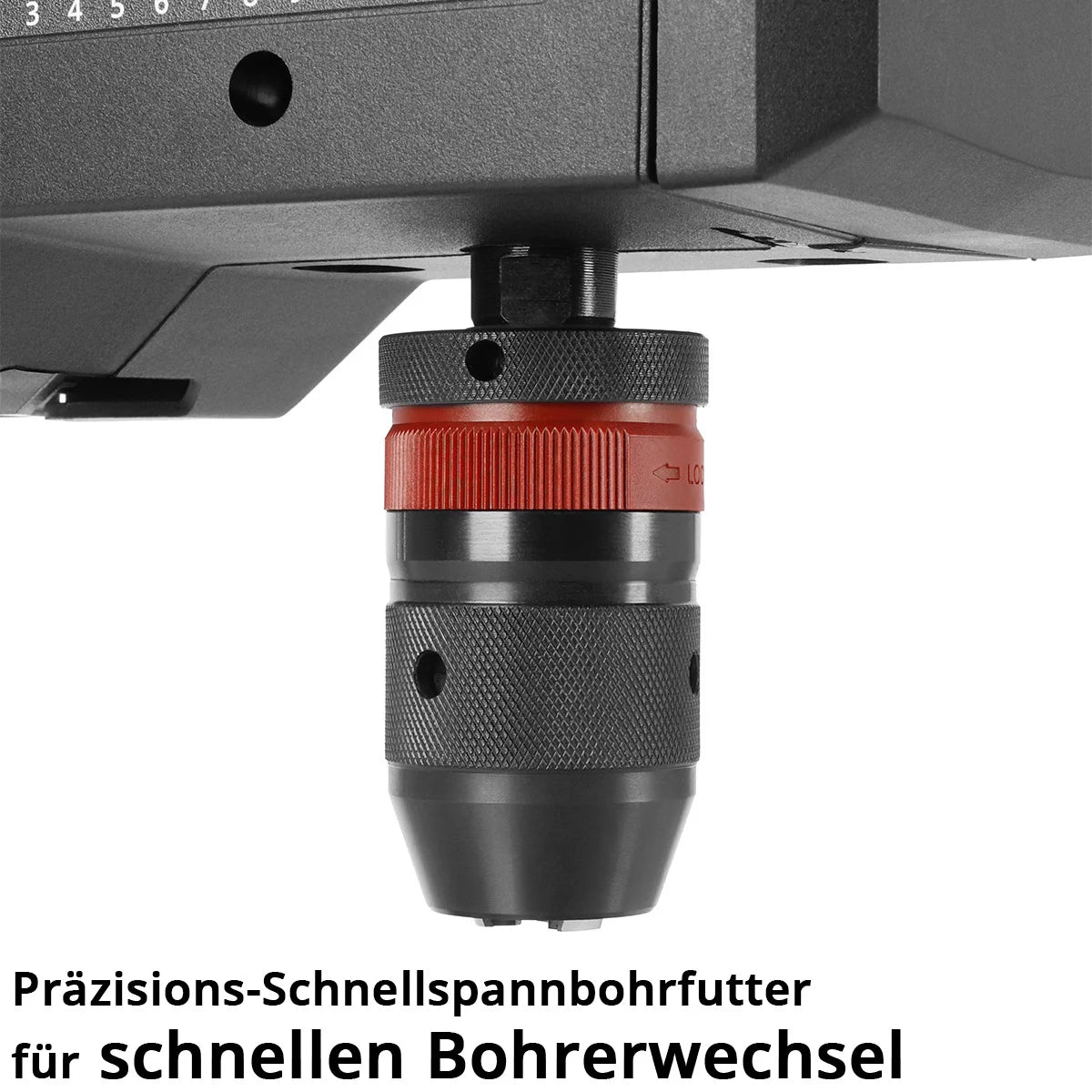 STAHLWERK MBD-800 ST Tischbohrmaschine mit Positionslaser | 800 W Ständerbohrmaschine | 200 - 2.500 U/min | Schnellspannbohrfutter 1,5 - 13mm | Säulenbohrmaschine mit 90 mm Bohrhub | Digitaldisplay