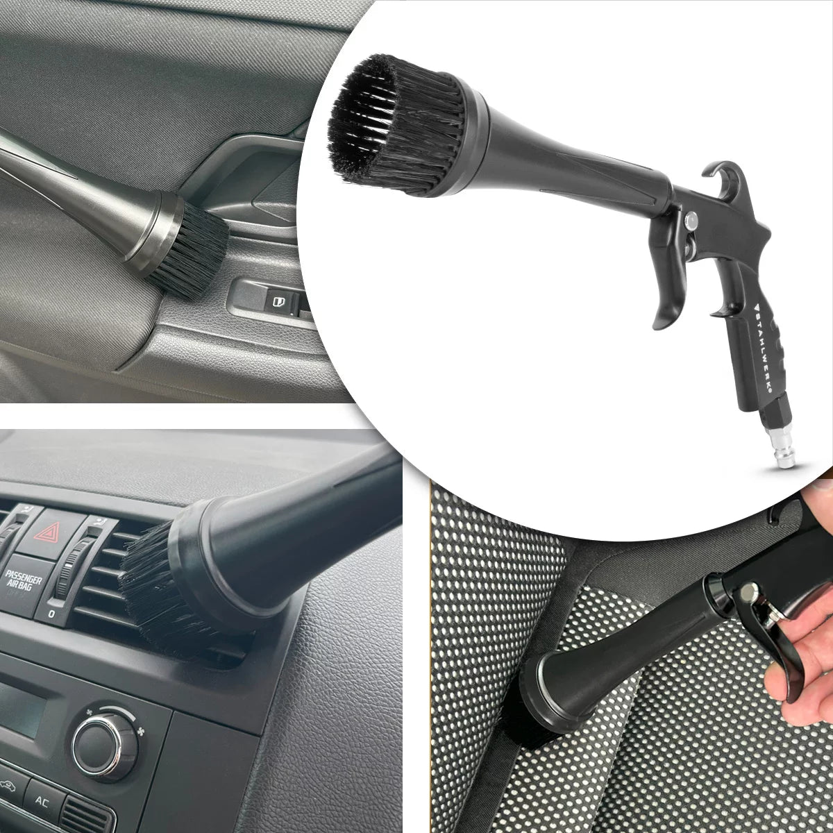 STAHLWERK kuru temizleme tabancası RP-24 ST | Basınçlı hava temizleme tabancası | Kasırga etkisi | Döşeme temizleyicisi | Yüzey temizliği için otomotiv hava tabancası