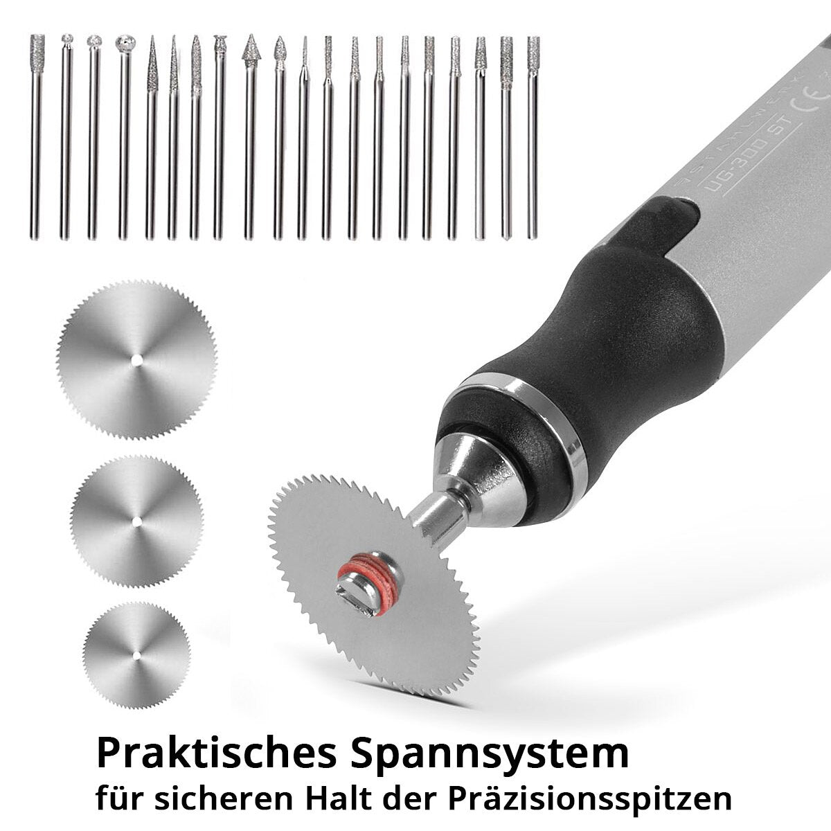 STAHLWERK USB-Gravierstift UG-300 ST mit 8 W Akku-Gravierer | Gravurstift | Graviergerät | Gravurgerät | Fräser | Gravurwerkzeug mit 3 Gängen und bis zu 18.000 U/min für präzise Graveurarbeiten