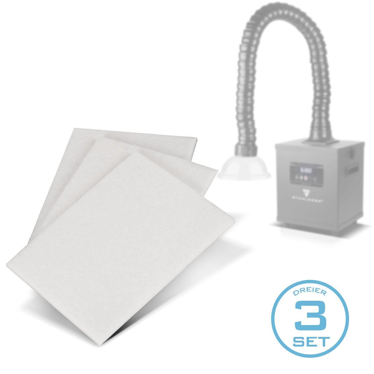 STAHLWERK 3er Set Vorfilter für Rauchabsaugung FE-150 ST Ersatzfilter | Filtermatte | Luftfilter | Vorfiltermatte für Absauganlage | Rauchabsorber | Rauchabzug | Schweißrauch- und Lötabsaugung
