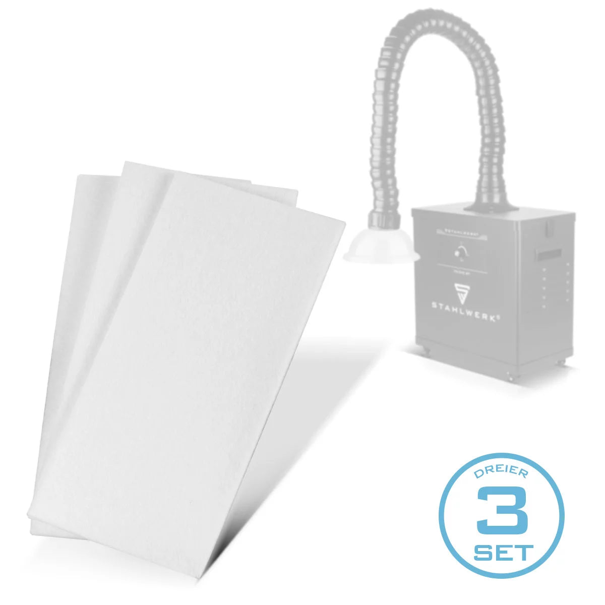 STAHLWERK 3er Set Vorfilter für Rauchabsaugung FE-300 ST Ersatzfilter | Filtermatte | Luftfilter | Vorfiltermatte für Absauganlage | Rauchabsorber | Rauchabzug | Schweißrauch- und Lötabsaugung