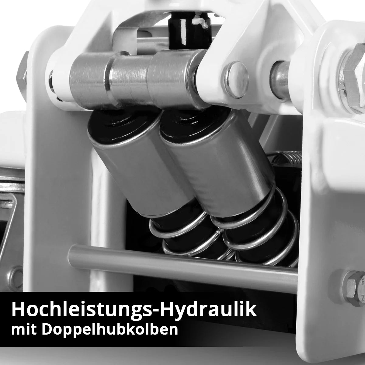 STAHLWERK Wagenheber WHW-73 ST mit 3 t Tragkraft, gummierten Rollen, Doppelhubkolben und 73-500 mm Hubbereich | extra flacher Rangierwagenheber | Hydraulik-Wagenheber | weißer Autoheber