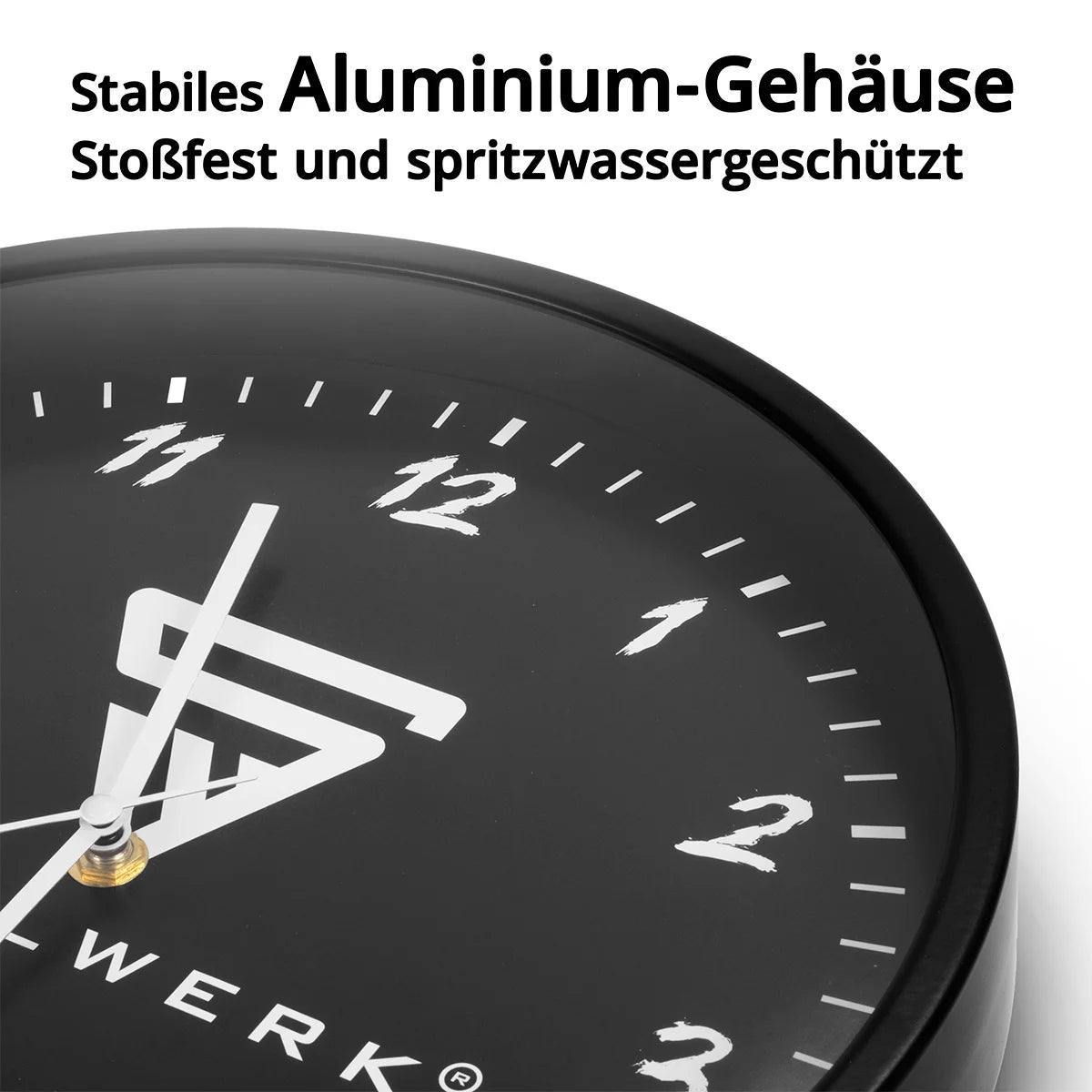 Horloge murale en acier de 30 cm montre de l'atelier noir | Horloge radio | Horloge murale radio | Horloge de bureau | Surveillance de cuisine avec boîtier en aluminium et horloge RCC