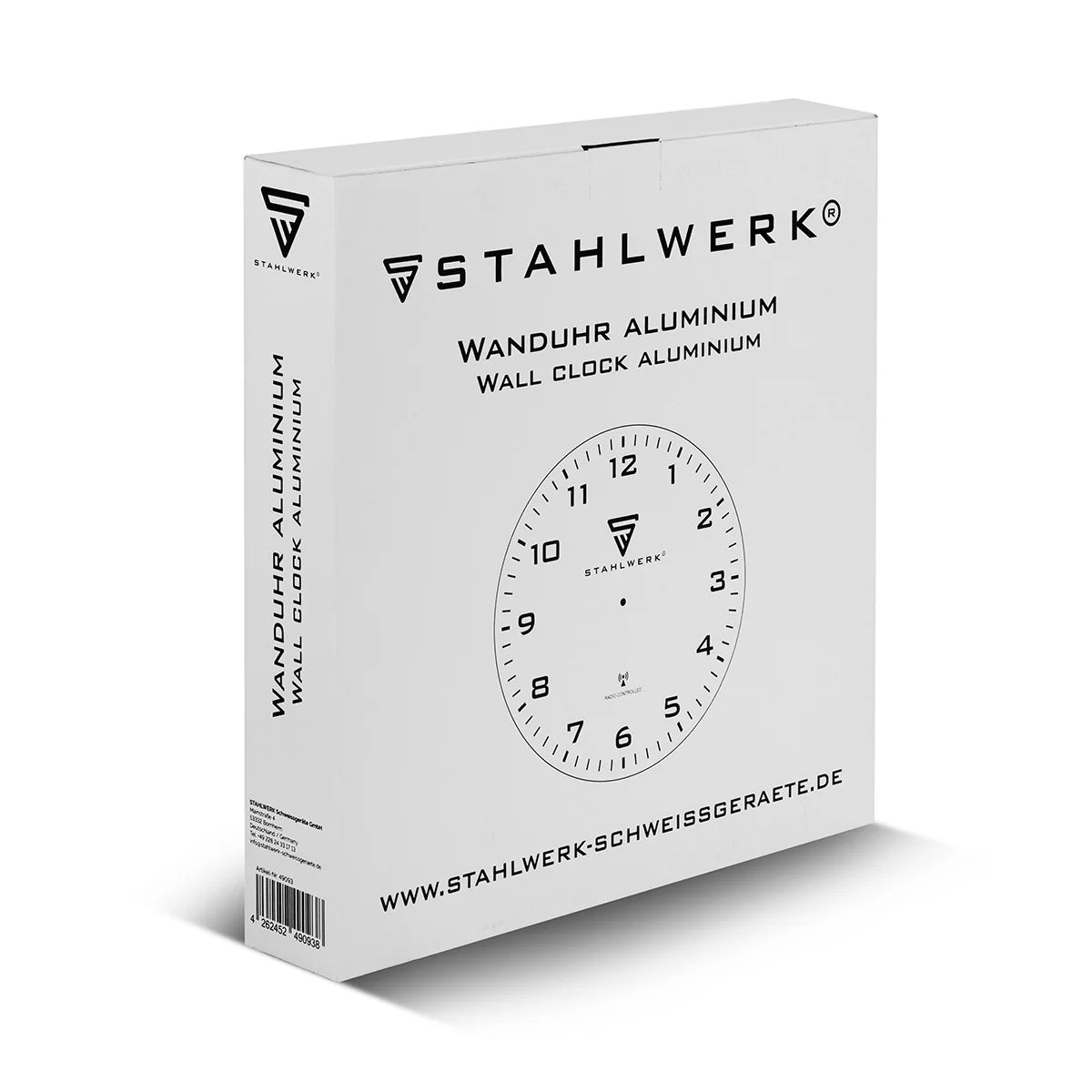 Steelwork wall clock 30 cm silver workshop watch | Radio clock | Radio wall clock | Office clock | Kitchen watch with aluminum housing and RCC clockwork