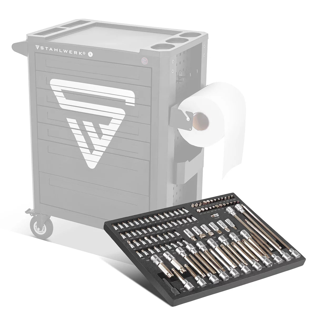 Corrige à douille professionnelle de 102 parties en acier ensemble dans un insert de voiture d'atelier | Outil CRV de haute qualité | INSERT DE CAR TOODE | Ordre parfait | Bit et socket clés à douille pour changer de fissure