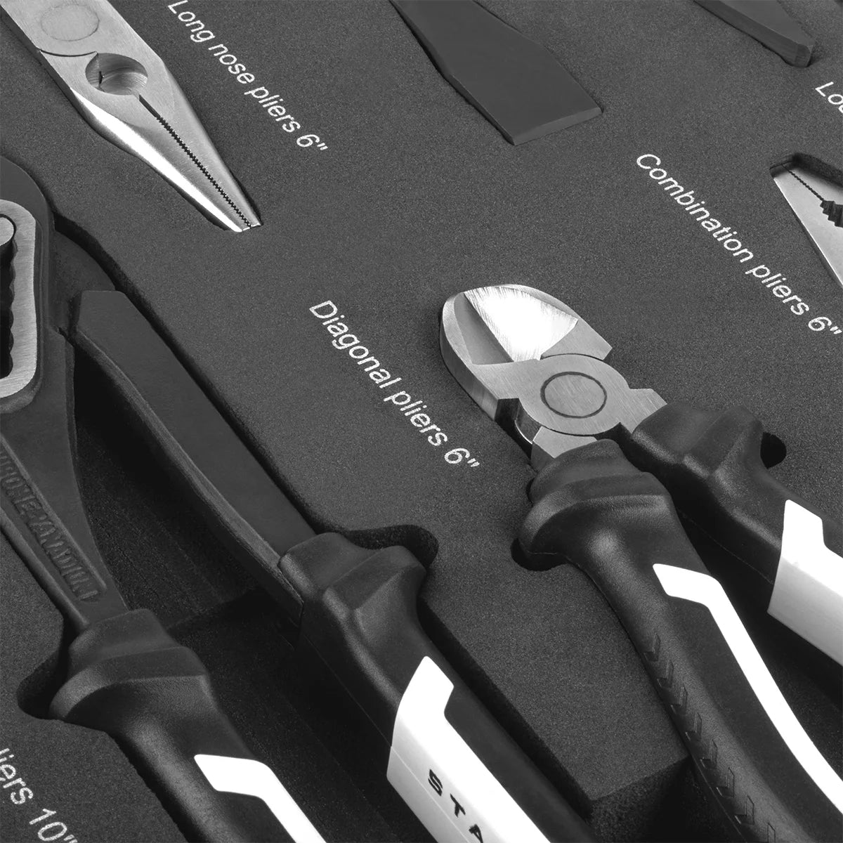 Set di strumenti professionali a 11 pezzi Steelworks con inserto in schiuma per auto da workshop | Strumento di alta qualità nell'intarsio per auto utensili | Tra cui pinze, martelli e scalpellini