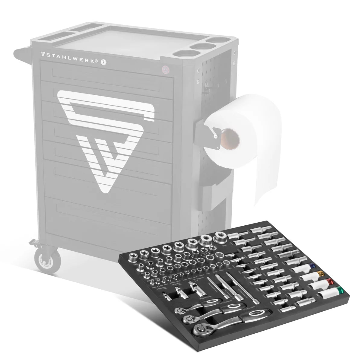 Acciaio di acciaio da 80 parti Chiave di socket set in un inserto per auto da officina | Strumento CRV di alta qualità | Inserto per auto dell'utensile | Organizzazione perfetta | Set di cicatrici e cricchetto | 1/4 ", 3/8", 1/2 "