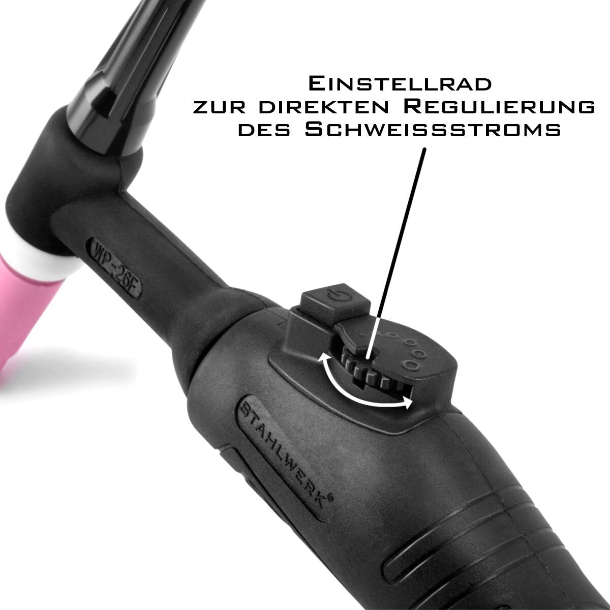STAHLWERK WIG Schweißbrenner WP-26 FR mit 5 Meter Schlauchpaket bis 200 A mit Fernregulierung für WIG /ARC Schweißen