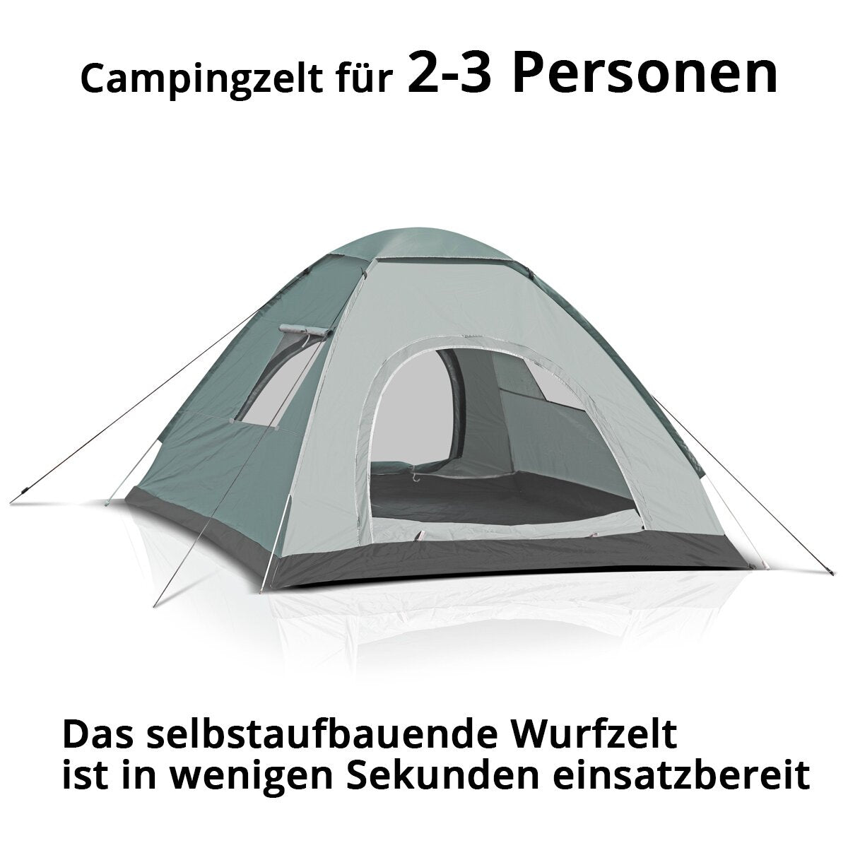 STAHLWERK Campingzelt Z-200 ST 200 x 200 cm selbstaufbauendes Pop-Up-Zelt | Wurfzelt | Igluzelt | Faltzelt | Kuppelzelt | Trekkingzelt | Zelt für 2-3 Personen inklusive Transporttasche