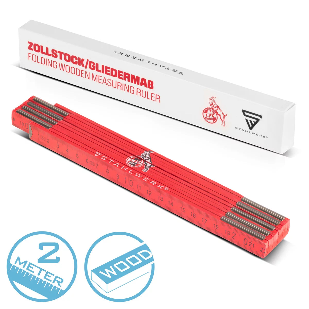 Stahlwerk Zollstock 1. FC Köln Edition 2 m Meter Ubicación | Escala | Metro