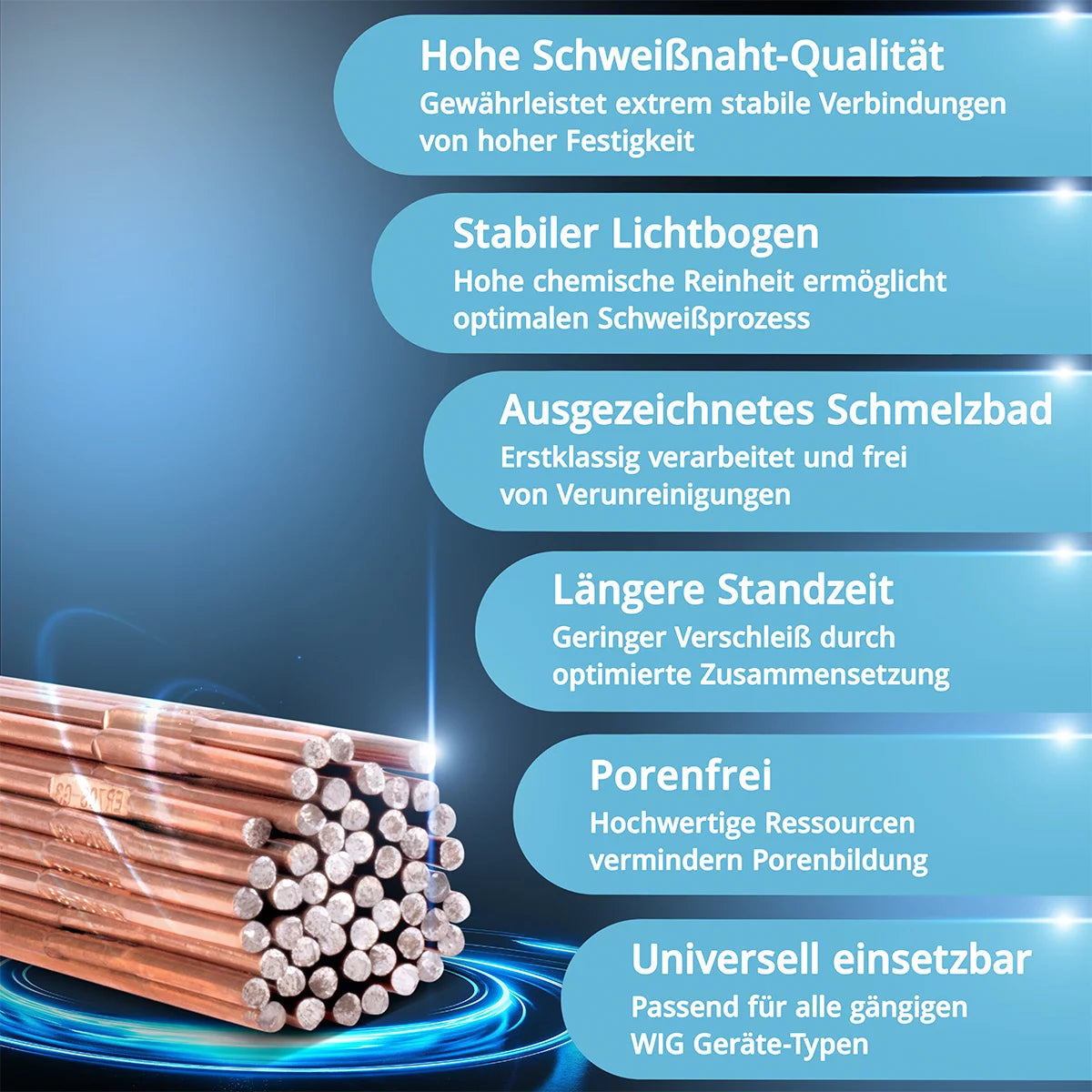 STAHLWERK WIG Schweißstäbe ER70S-G3 Stahl / Ø 1,6 x 500 mm / 2 kg / inklusive Aufbewahrungsbox