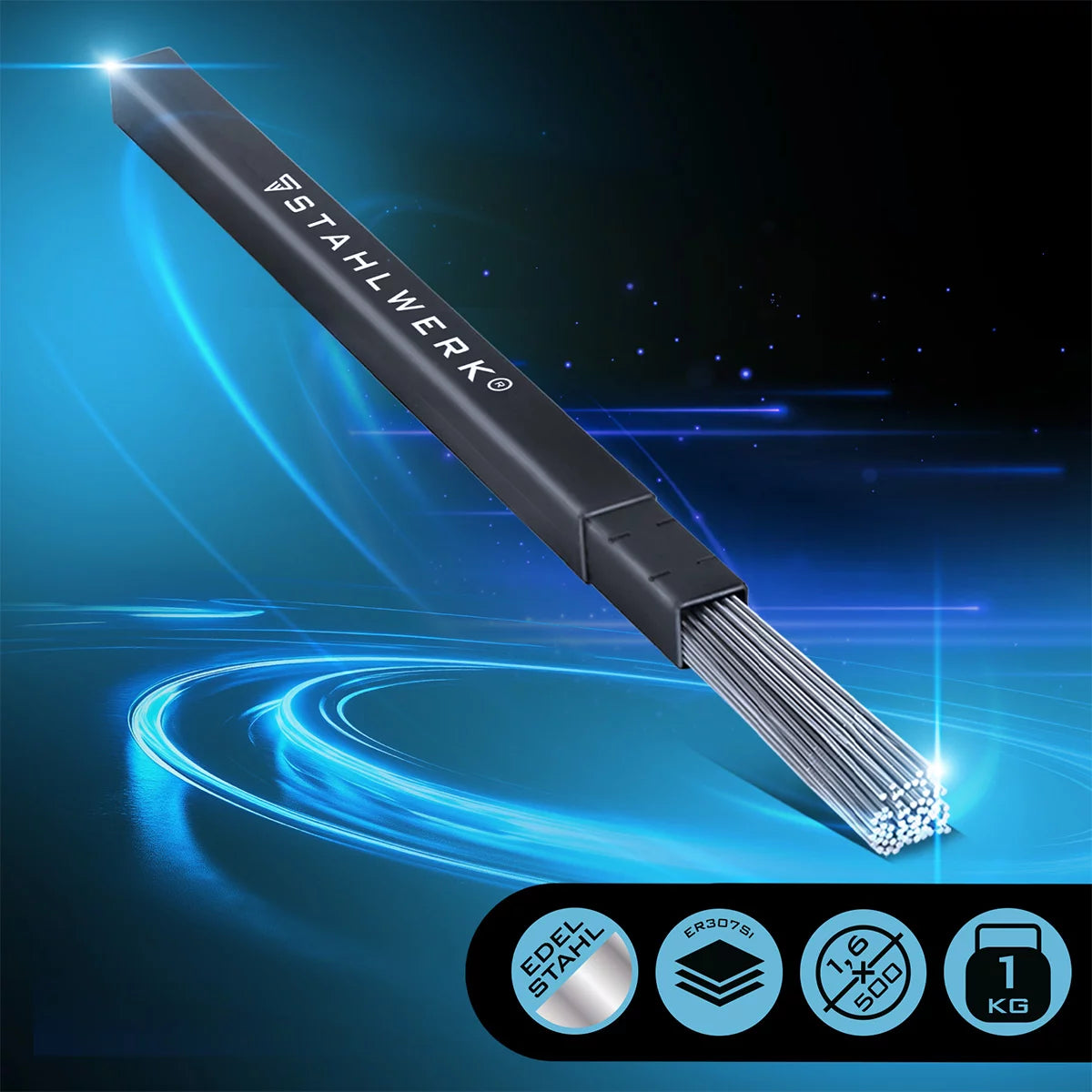 STAHLWERK Schweißstäbe ER307Si Edelstahl hochlegiert / Ø 1,6 x 500 mm / 1 kg WIG Schweißzusatz