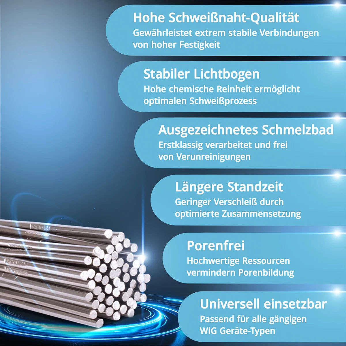 Steelworks WIG welding sticks ER307SI stainless steel updated / Ø 2.4 mm x 500 mm / 2 kg / including storage box