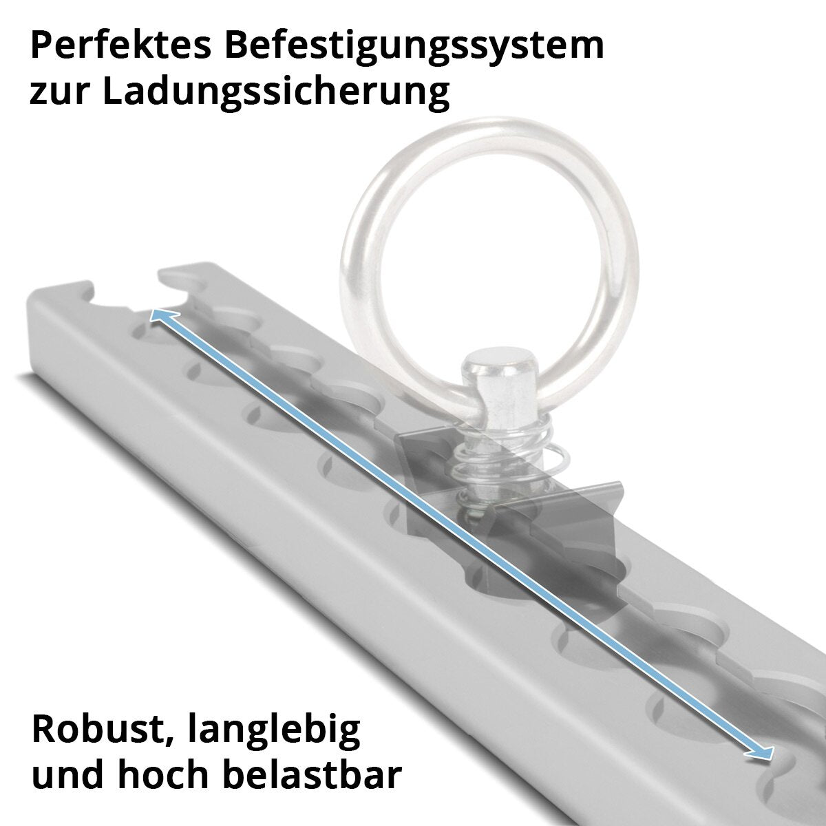 STAHLWERK Zurrschiene 100 cm Airlineschiene | Befestigungsschiene | Befestigungsleiste aus Aluminium mit integrierten Bohrlöchern zur Ladungssicherung beim Transport