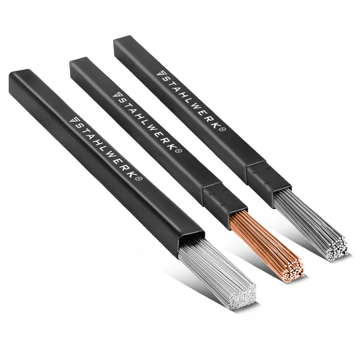 STAHLWERK WIG Schweißstäbe SET Stahl / Edelstahl  / Aluminium/ Ø 1,6 mm x 500 mm  / je 1 kg