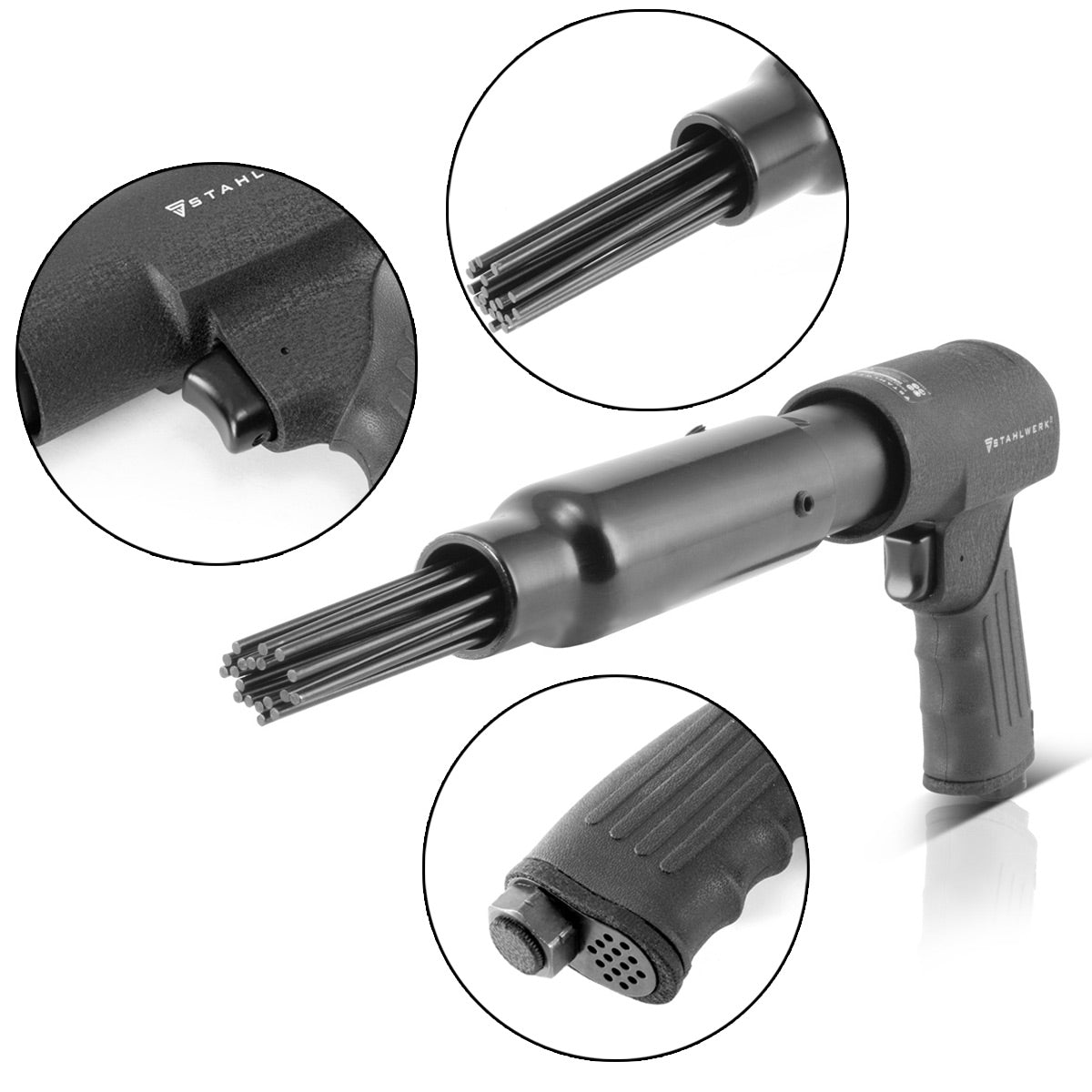 Steelworks DNE-400 ST Professional Compressed Air Agle Ago con un colpo di batteria di 14 mm e 4.000 colpi al minuto per seminari e industria