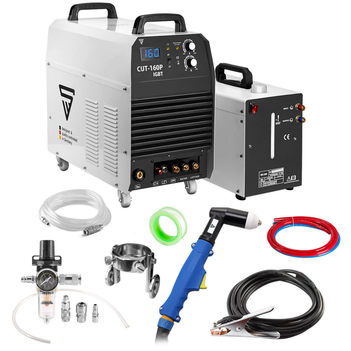 Coupe du plasma en acierwork Cut 160 P IGBT avec 160 Amper Pilot Autrition jusqu'à 52 mm Sortie de coupe / Convient pour les feuilles peintes et le vol Grost