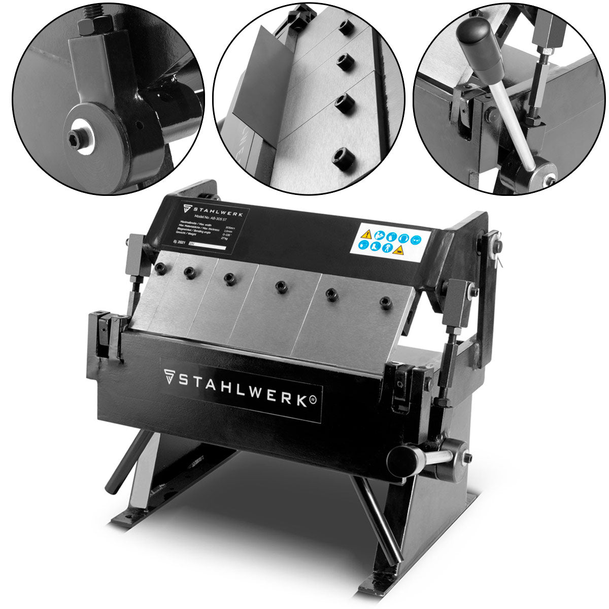 Banque de colonnes AB-305 ST AB-305 et machine de flexion pivotante jusqu'à 1 mm d'épaisseur de tôle pour la flexion, le pliage ou la fabrication de profils et de composants métalliques en tôle