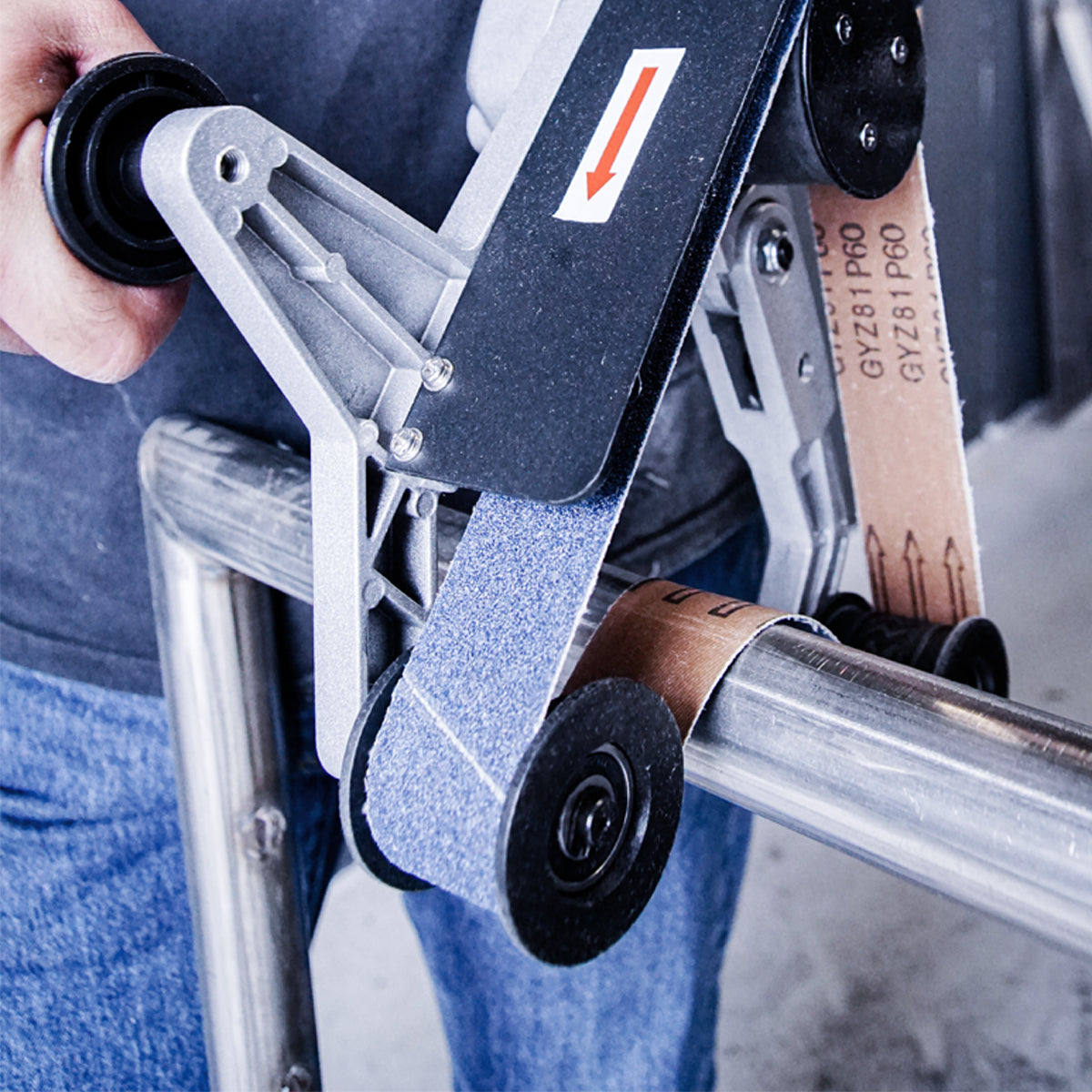 Steelworks Pipe Tape Grinder Rs-800 St con 800 vatios / bucle de soldadura / máquina de molienda para pulir, desacreditar y oxidar